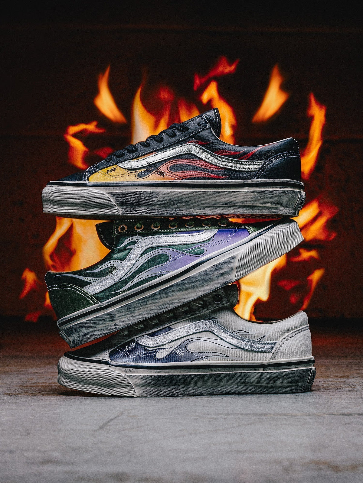 VANS OFF THE WALL FLAME FIRE MEN\'S WOMEN\'S SNEAKERS ?Exclusive Release - Pre Order(Limited Quantity) V a n s  main image 2
