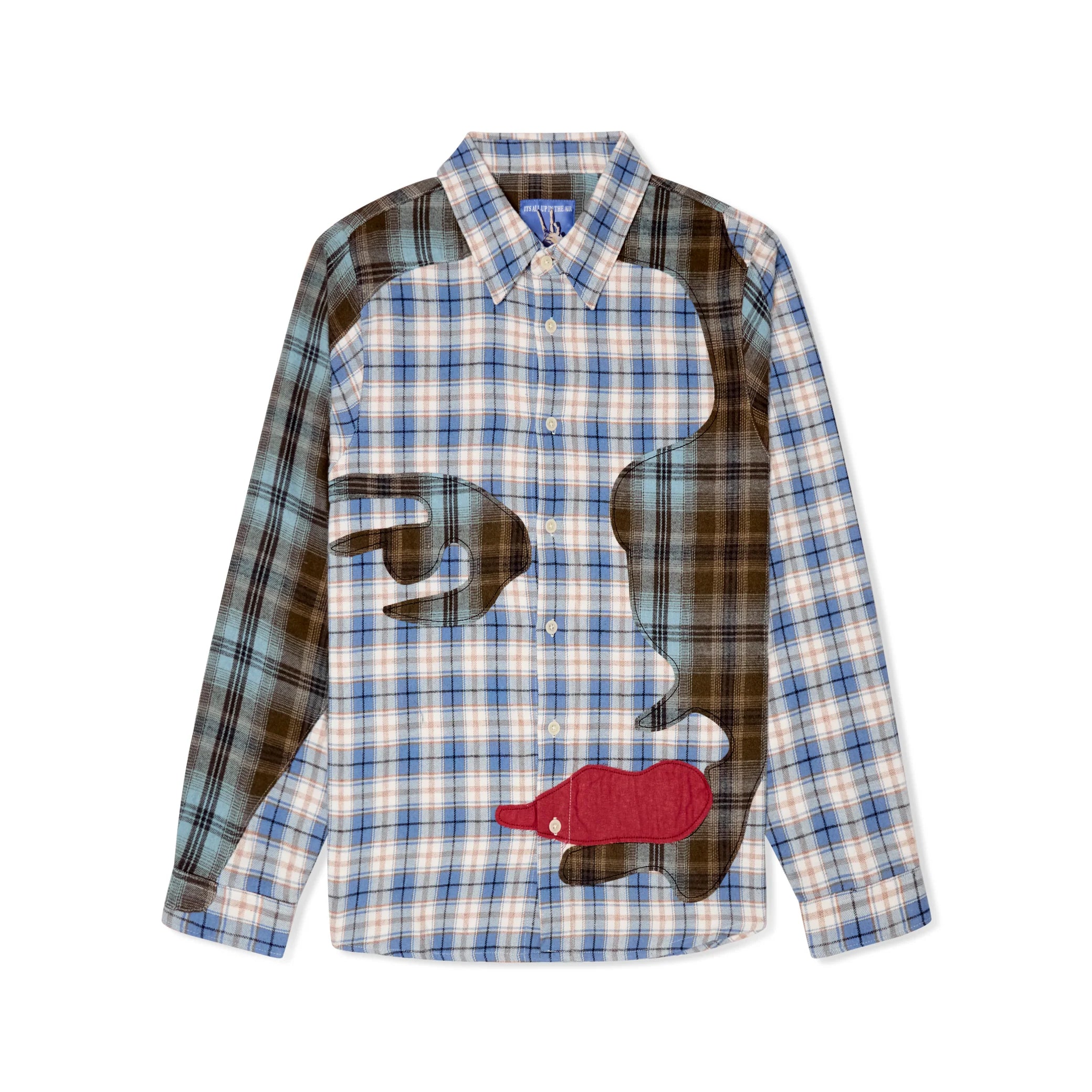 Kidsuper Patchwork Face Flannel 'Blue'