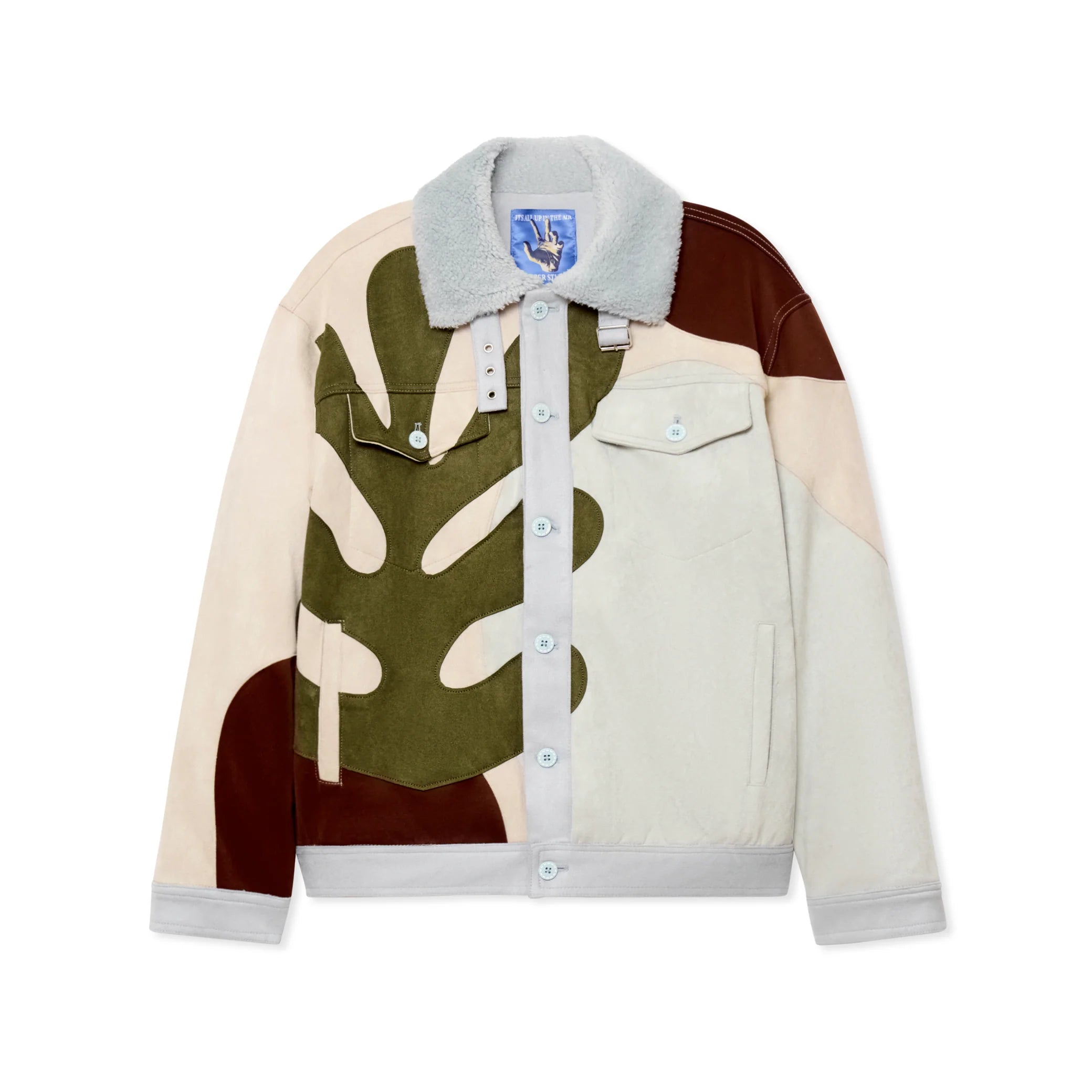 Kidsuper Suede Floral Patchwork Jacket 'Multi'