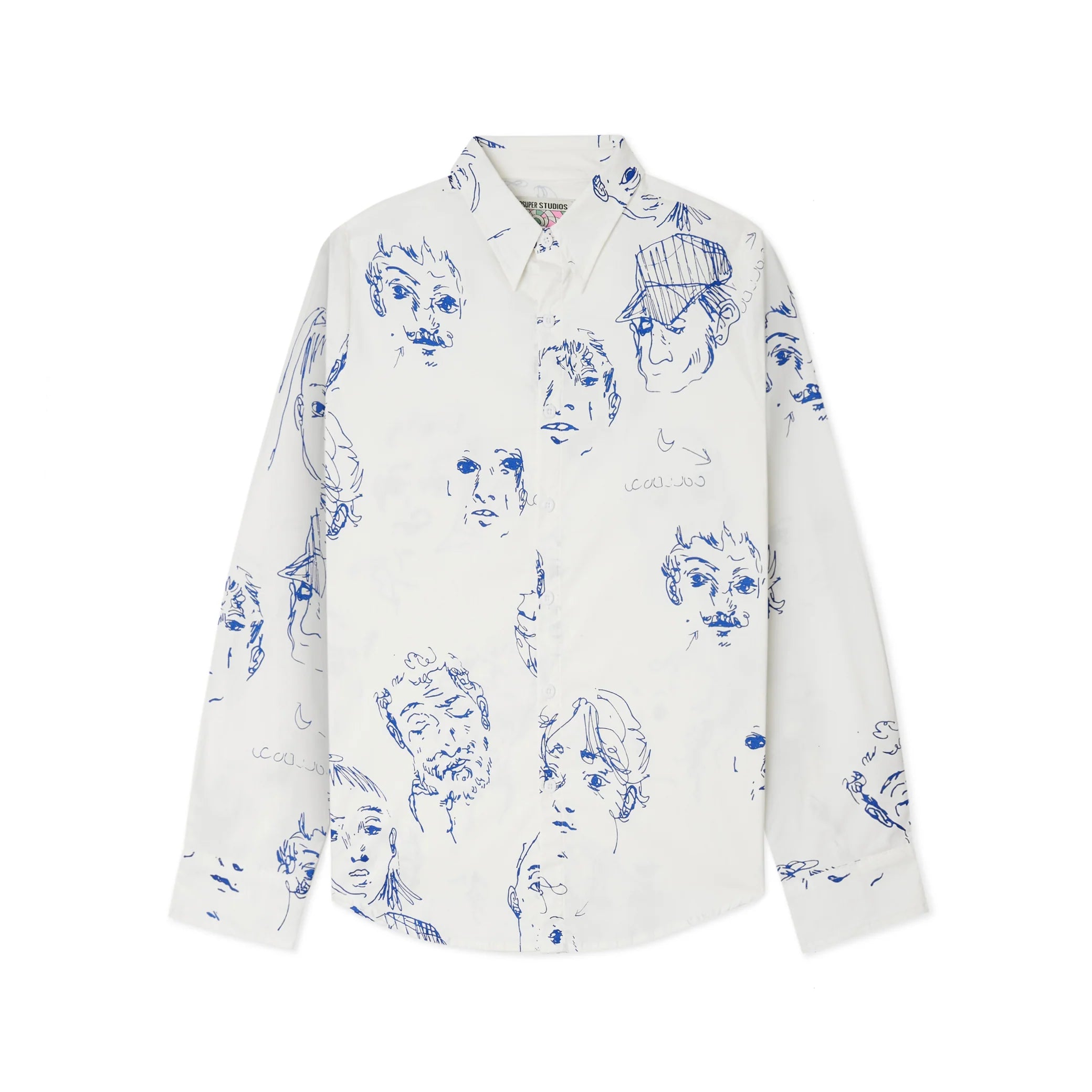 Kidsuper Doodle Faces Button Up 'White'