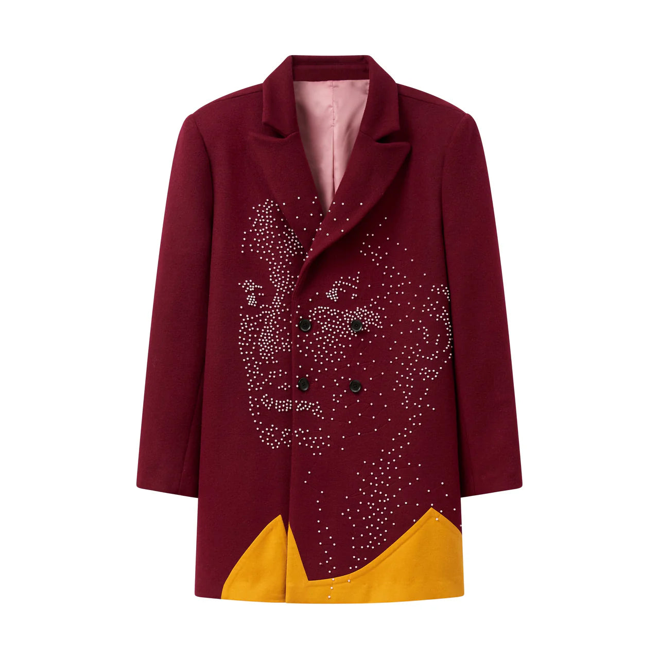 Kidsuper Beaded Peacoat 'Burgundy'