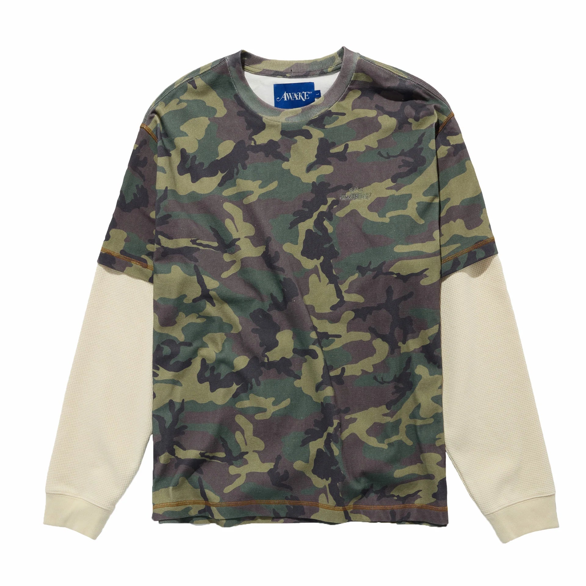 Awake NY Waffle Ls Shirt 'Camo'