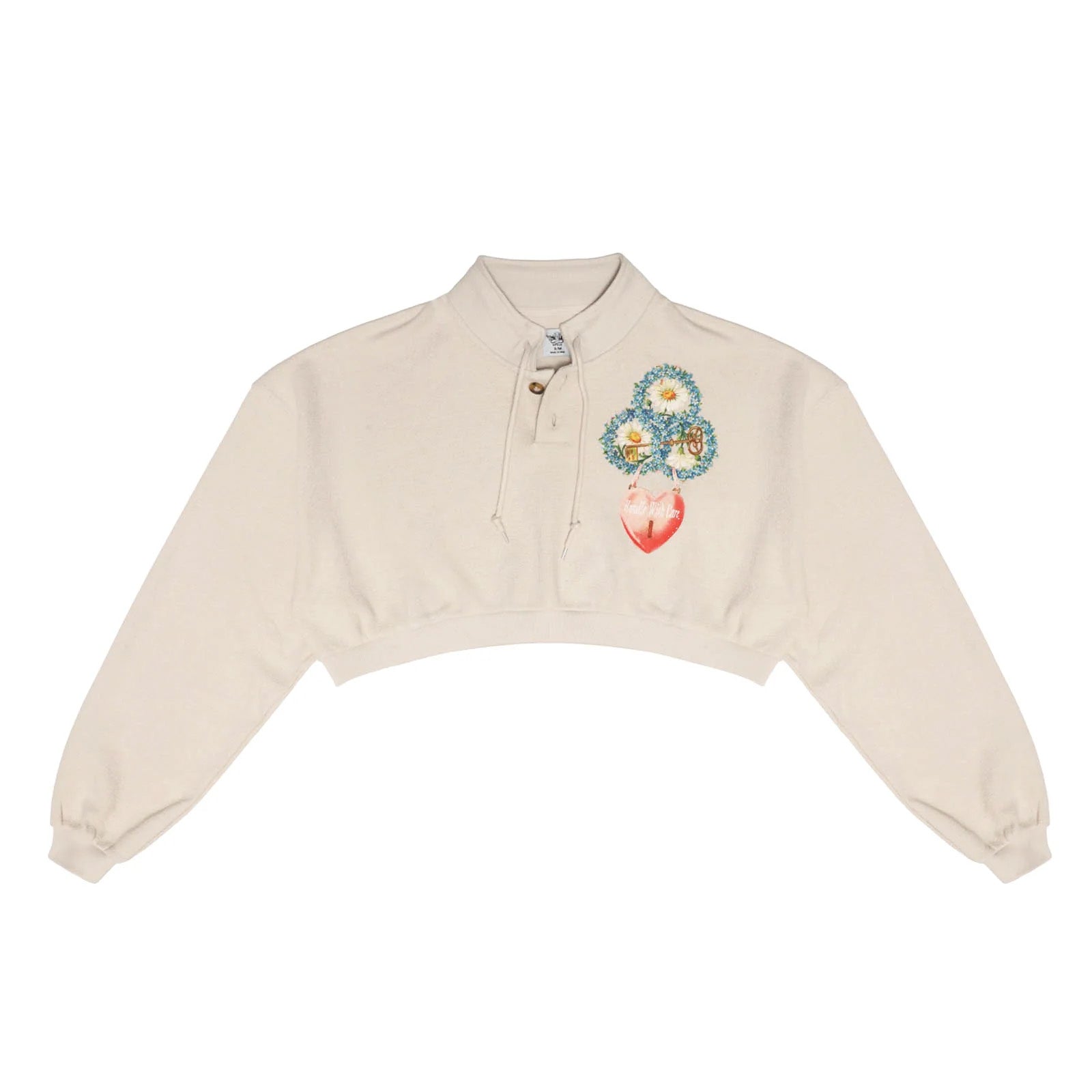 Boys Lie Locked In Henley Cropped Crewneck