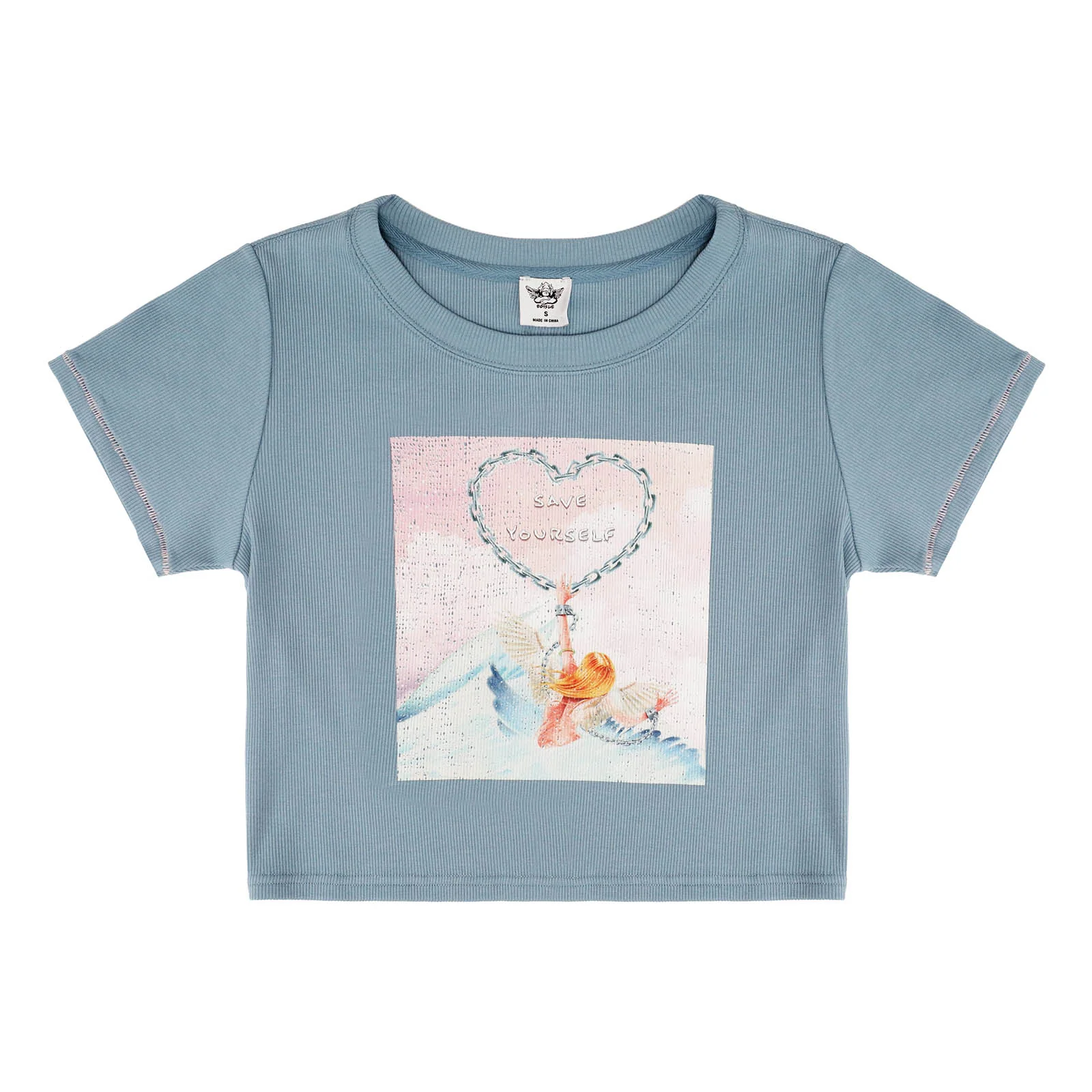 Boys Lie Break Free Cropped Tee