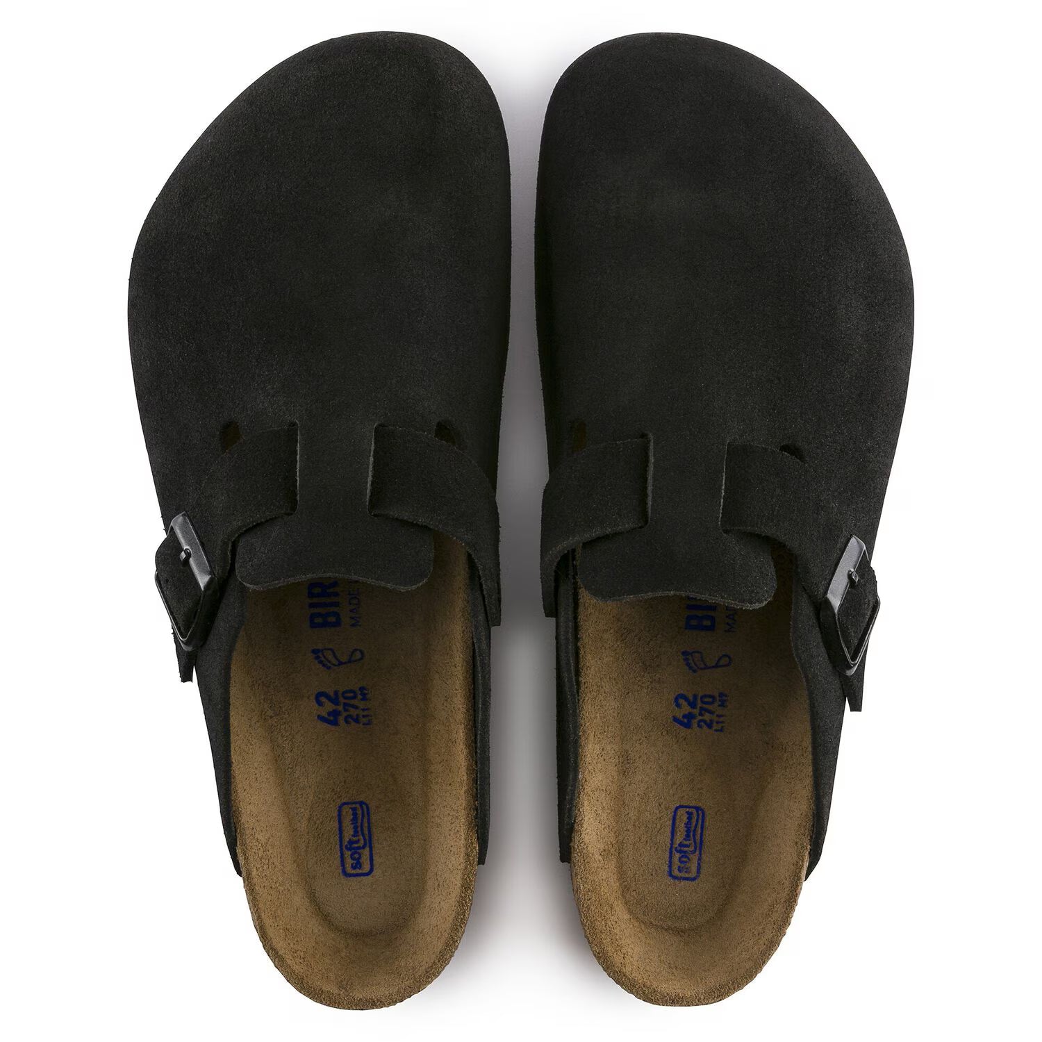 Birkenstock Boston Soft Footbed Suede Leather 'Black'