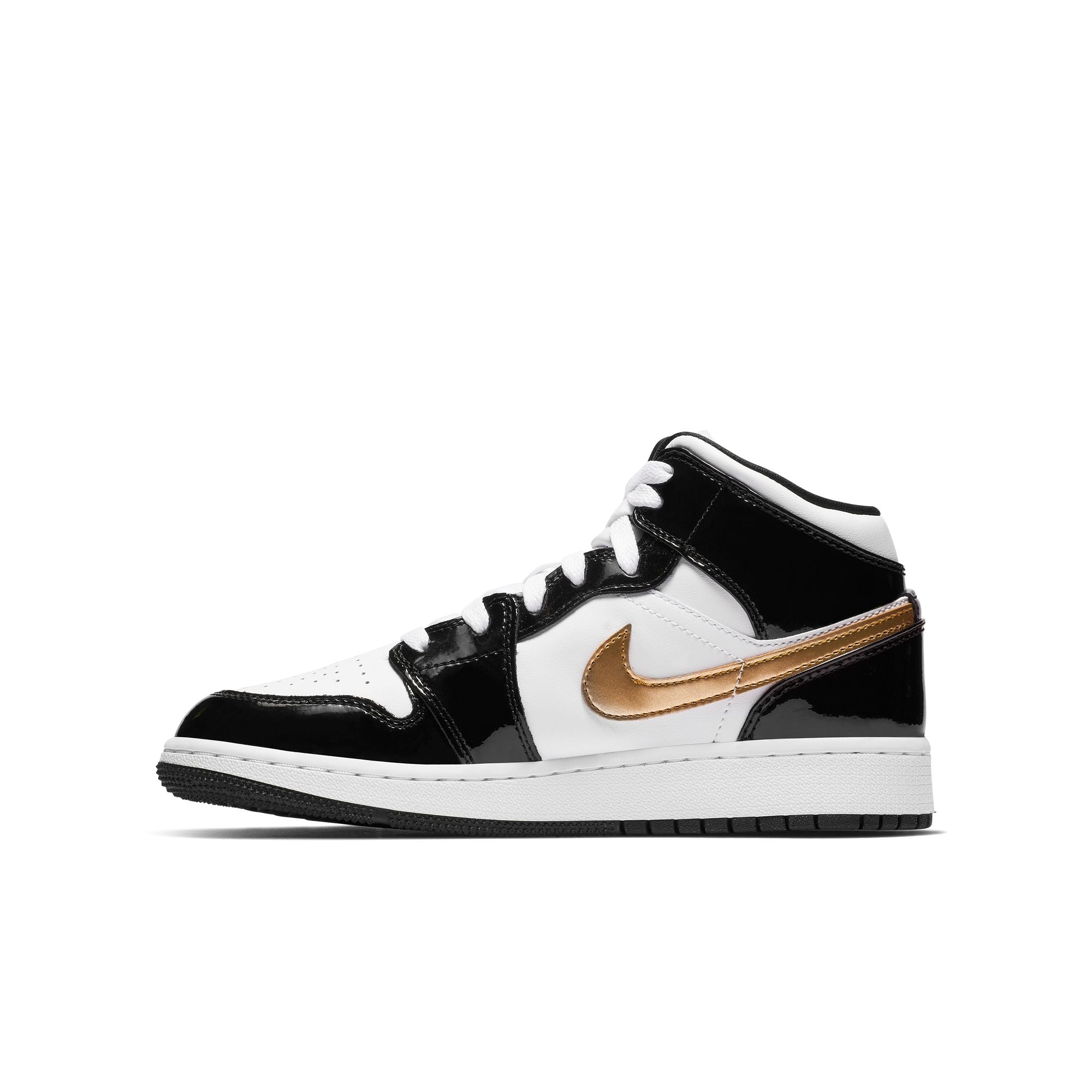 Youth Air Jordan 1 Mid SE 'Black/Metallic Gold'