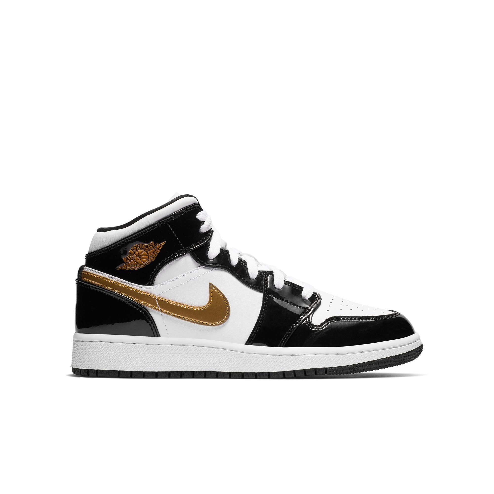Youth Air Jordan 1 Mid SE 'Black/Metallic Gold'