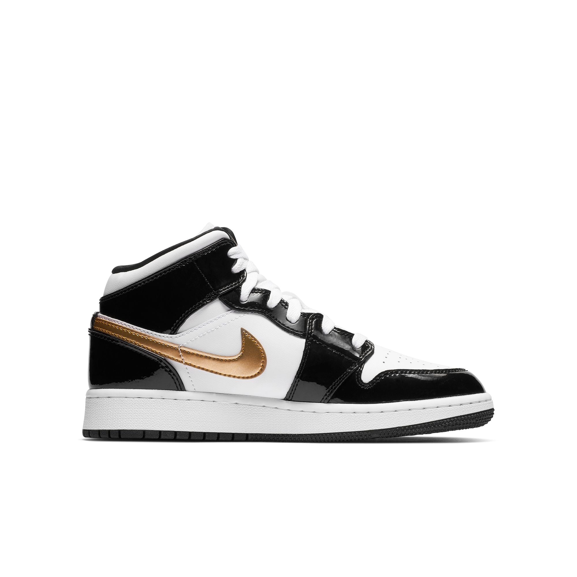 Youth Air Jordan 1 Mid SE 'Black/Metallic Gold'