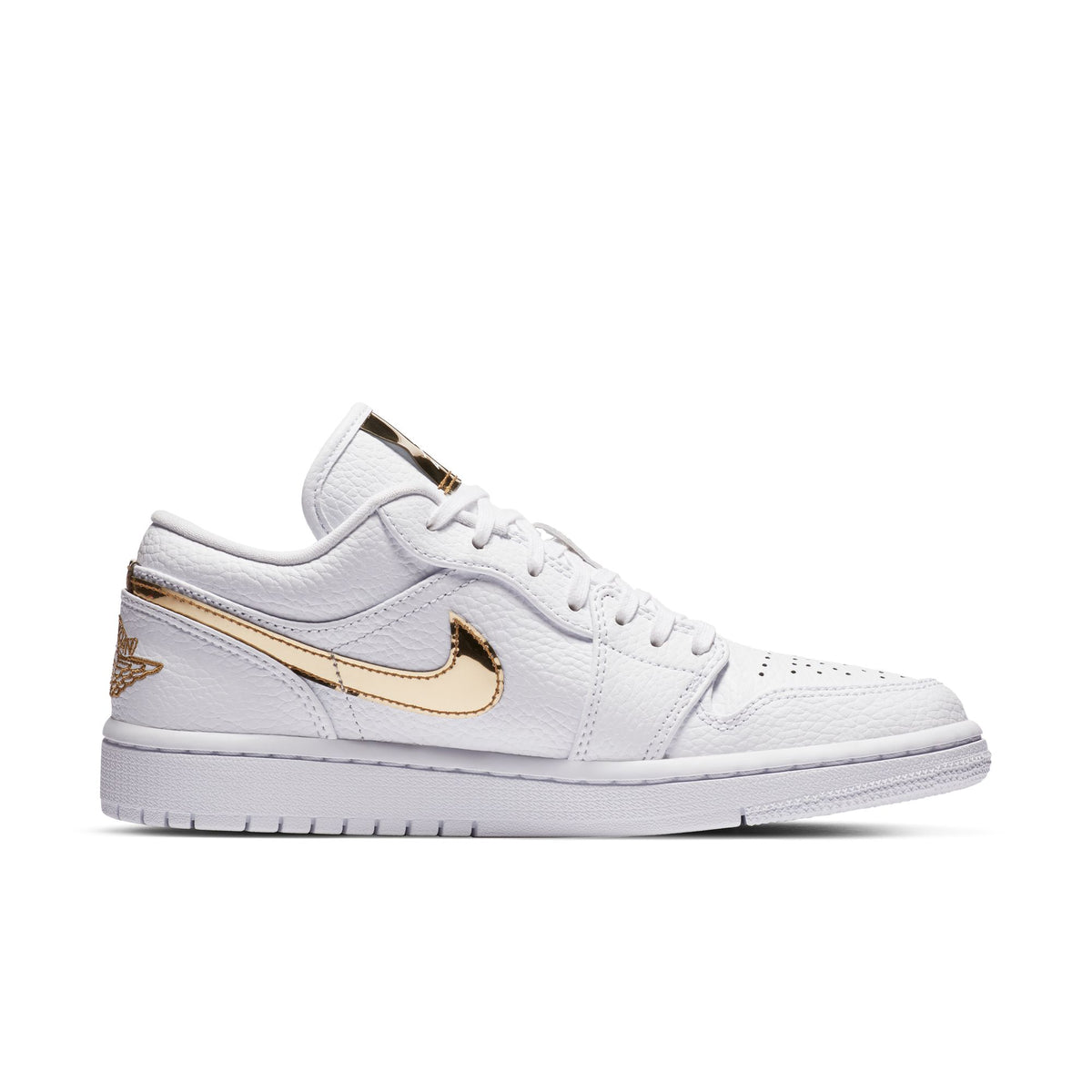 Womens Air Jordan 1 Low SE 'White Metallic Gold'