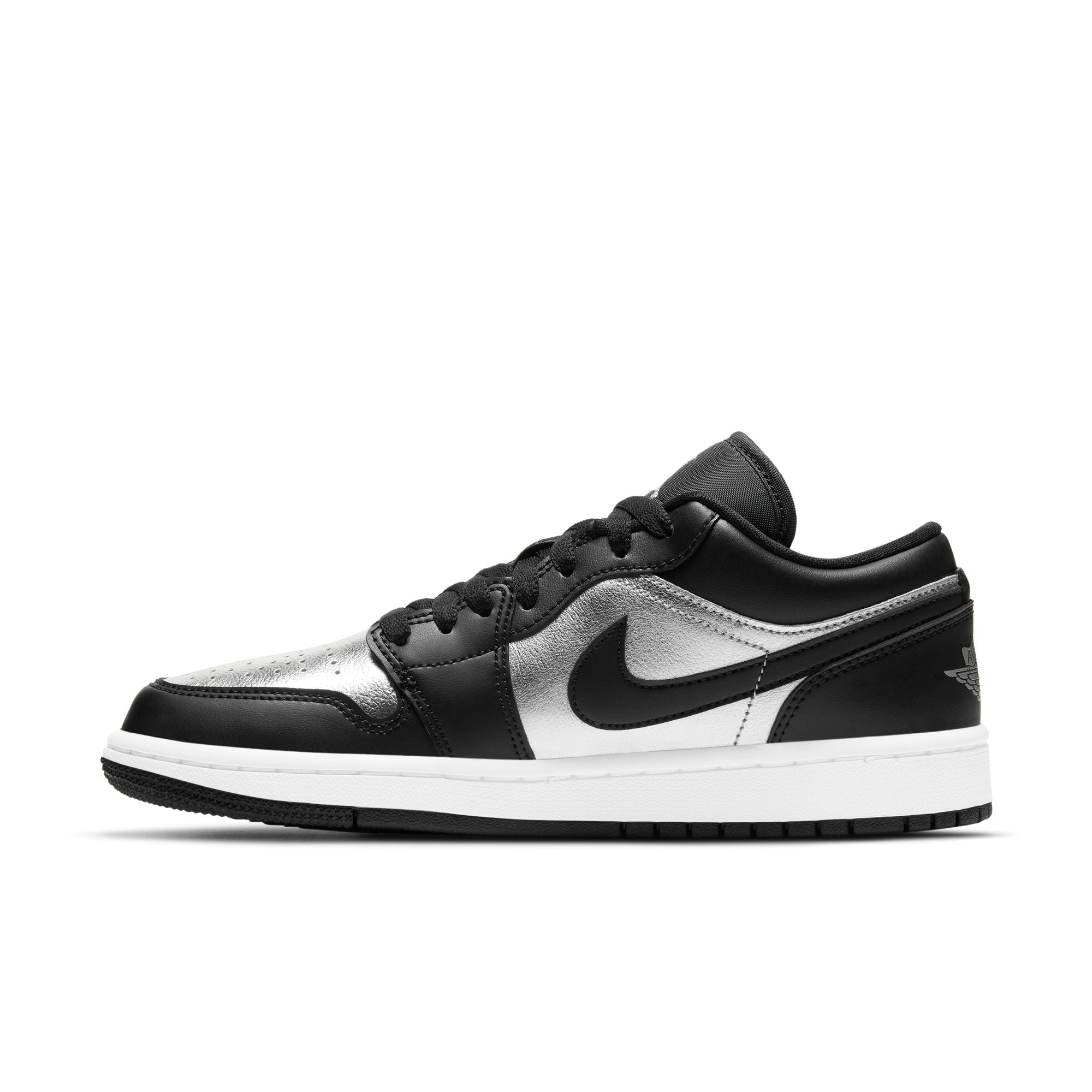 Womens Air Jordan 1 Low SE 'Black Metallic Silver'