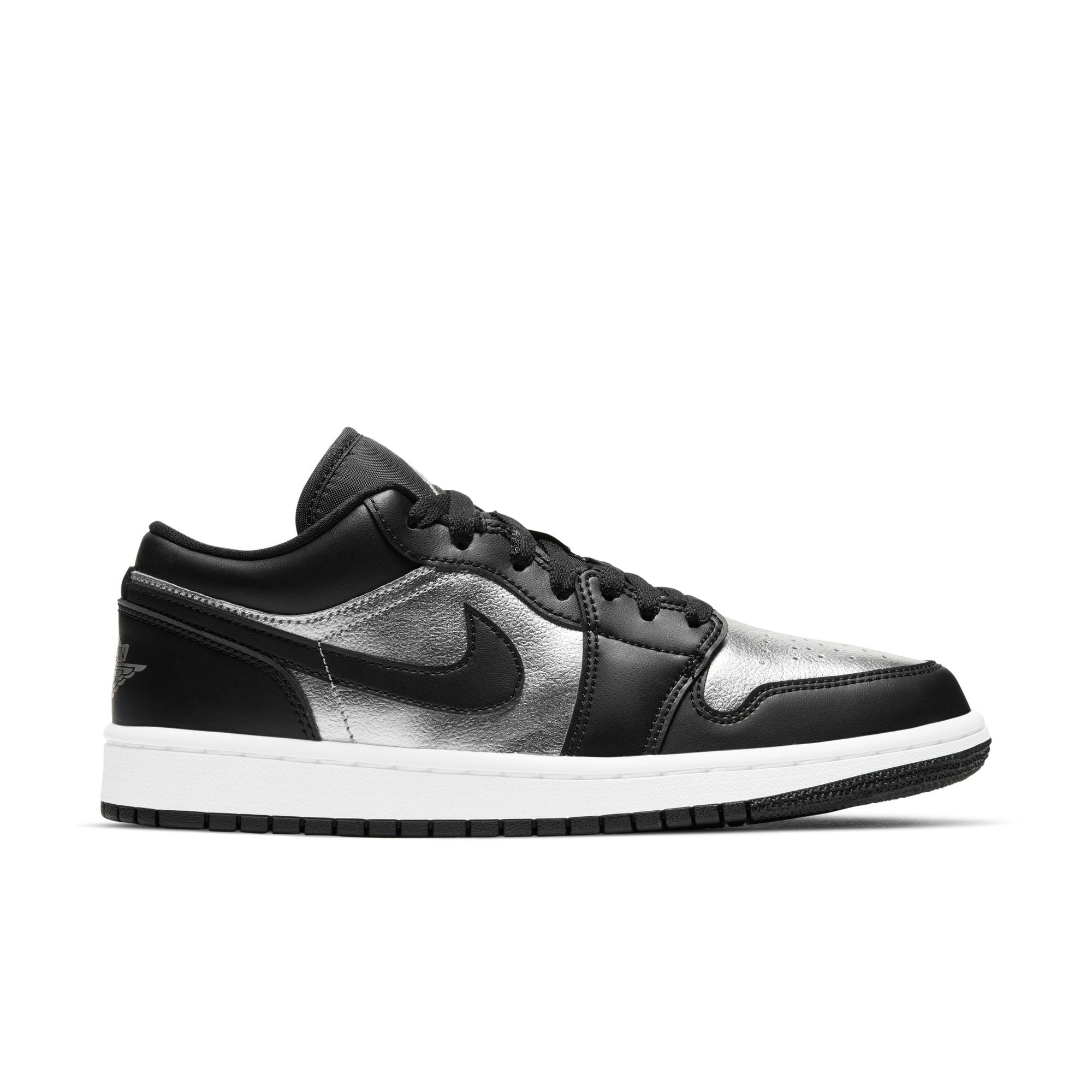 Womens Air Jordan 1 Low SE 'Black Metallic Silver'