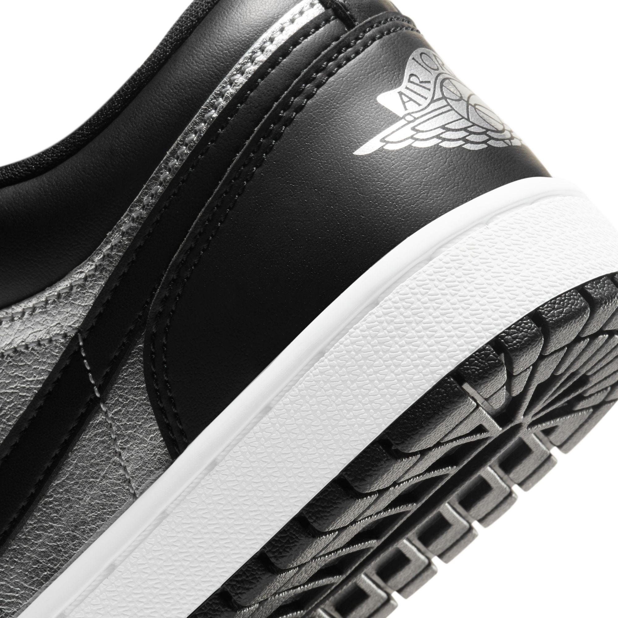 Womens Air Jordan 1 Low SE 'Black Metallic Silver'