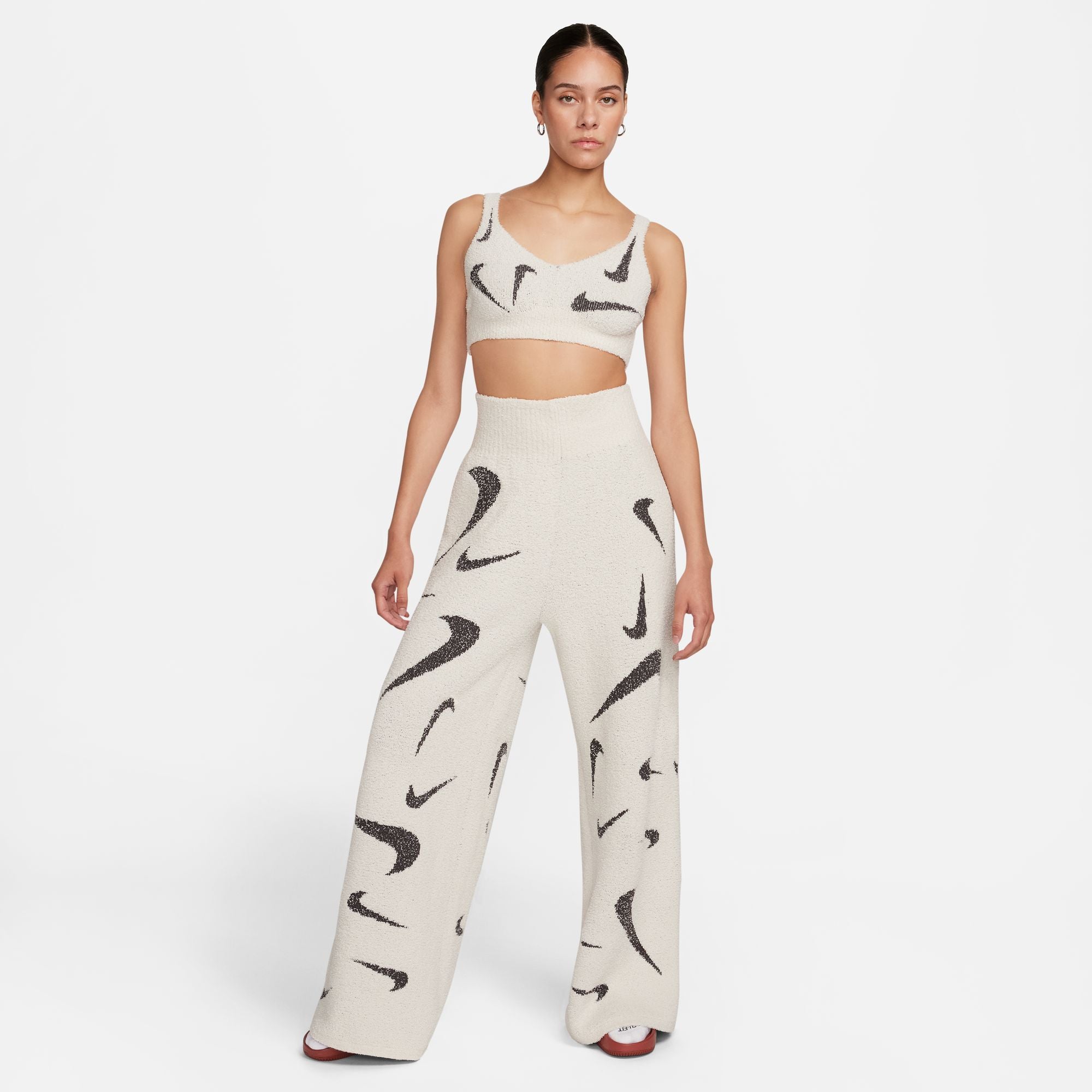 Womens Nike Phoenix Wide-Leg Cozy Knit Pants 'Light'
