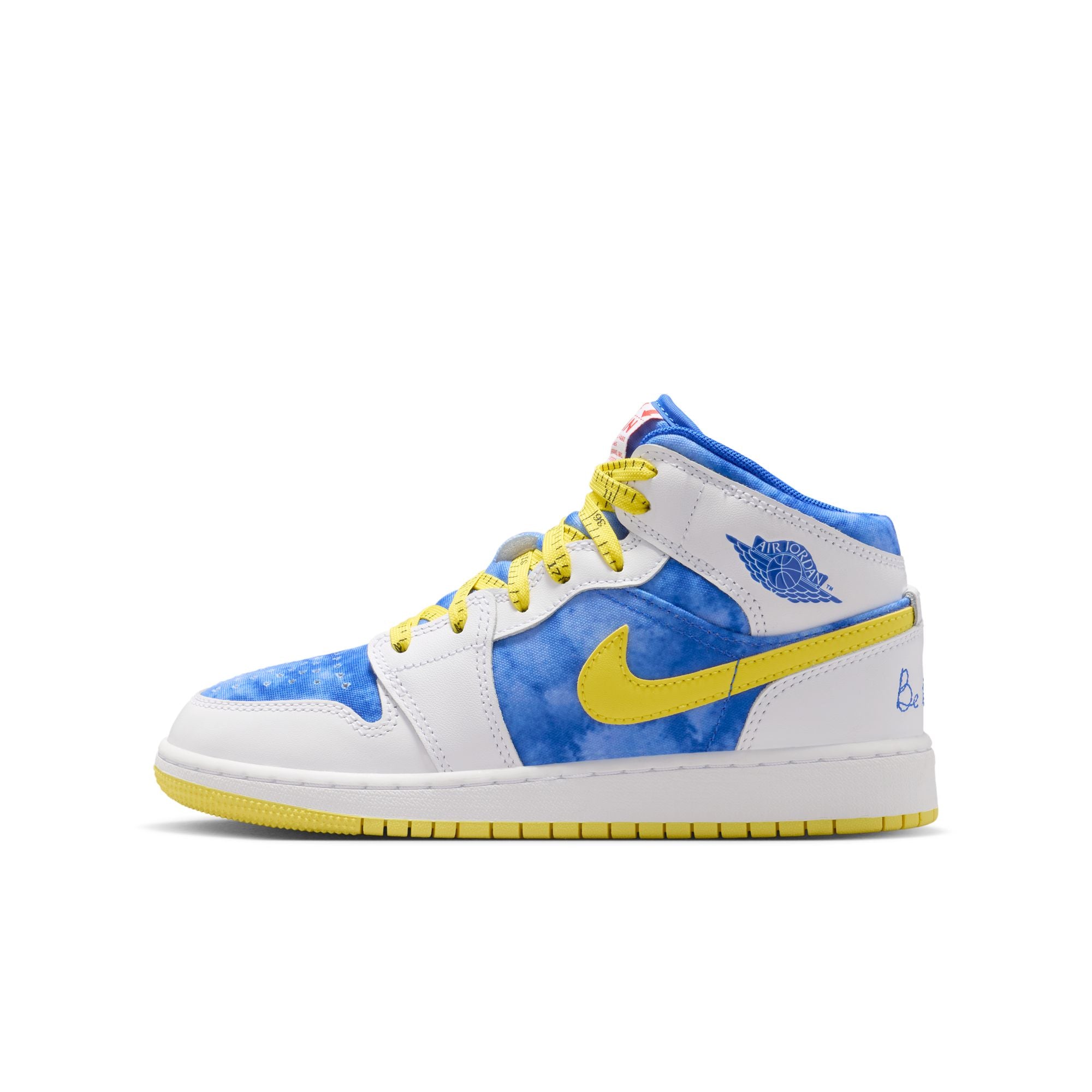 Youth Air Jordan 1 Mid Sneaker School 'White/Racer Blue'