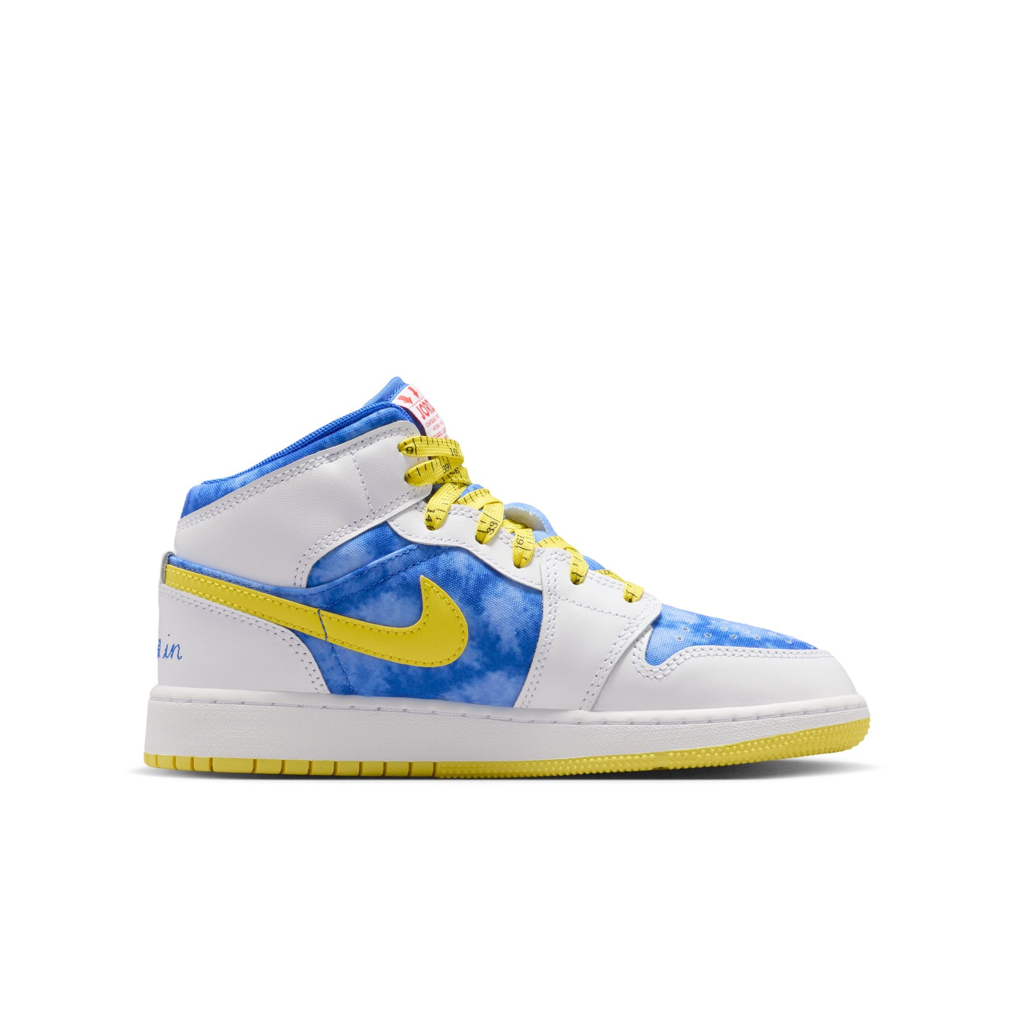 Youth Air Jordan 1 Mid Sneaker School 'White/Racer Blue'