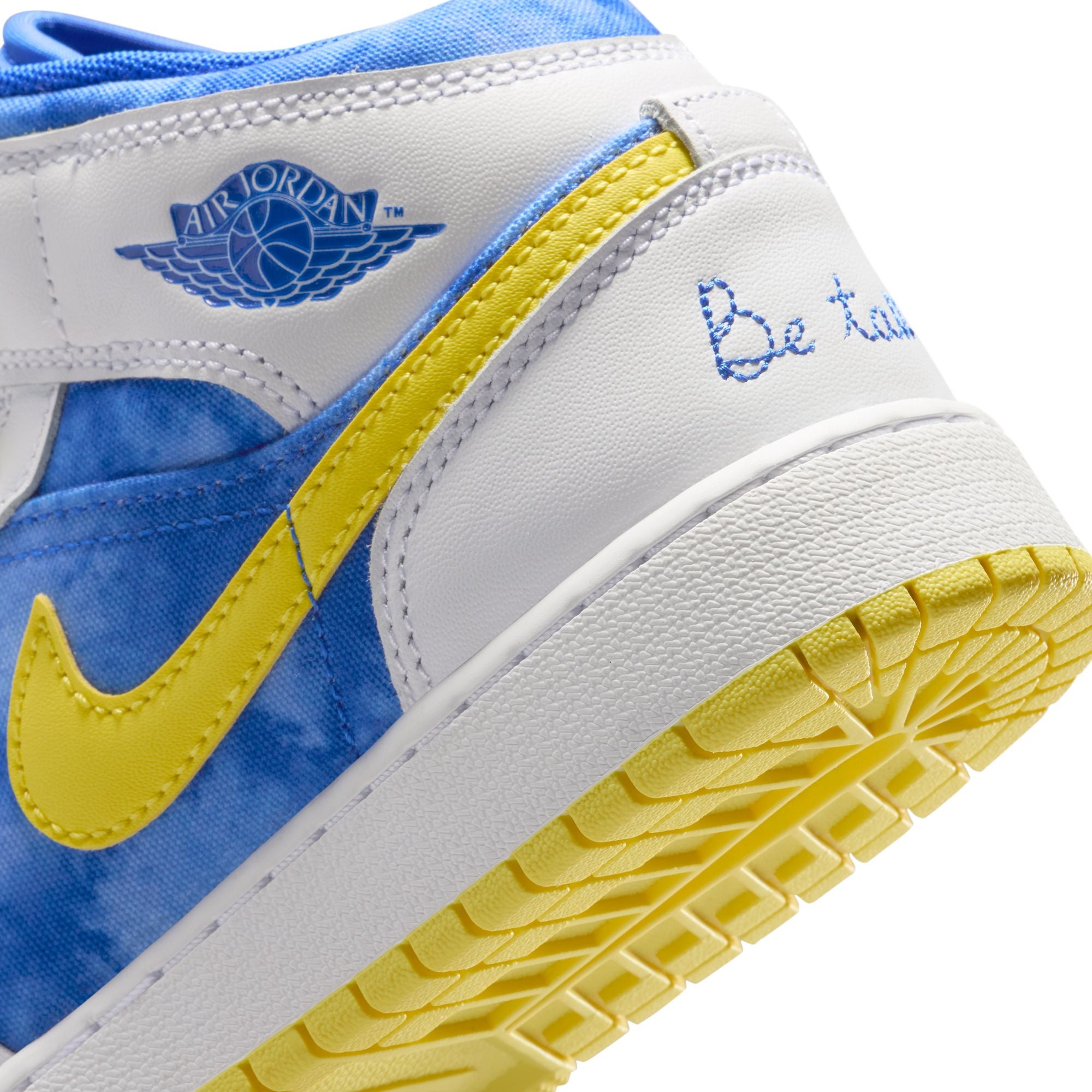 Youth Air Jordan 1 Mid Sneaker School 'White/Racer Blue'