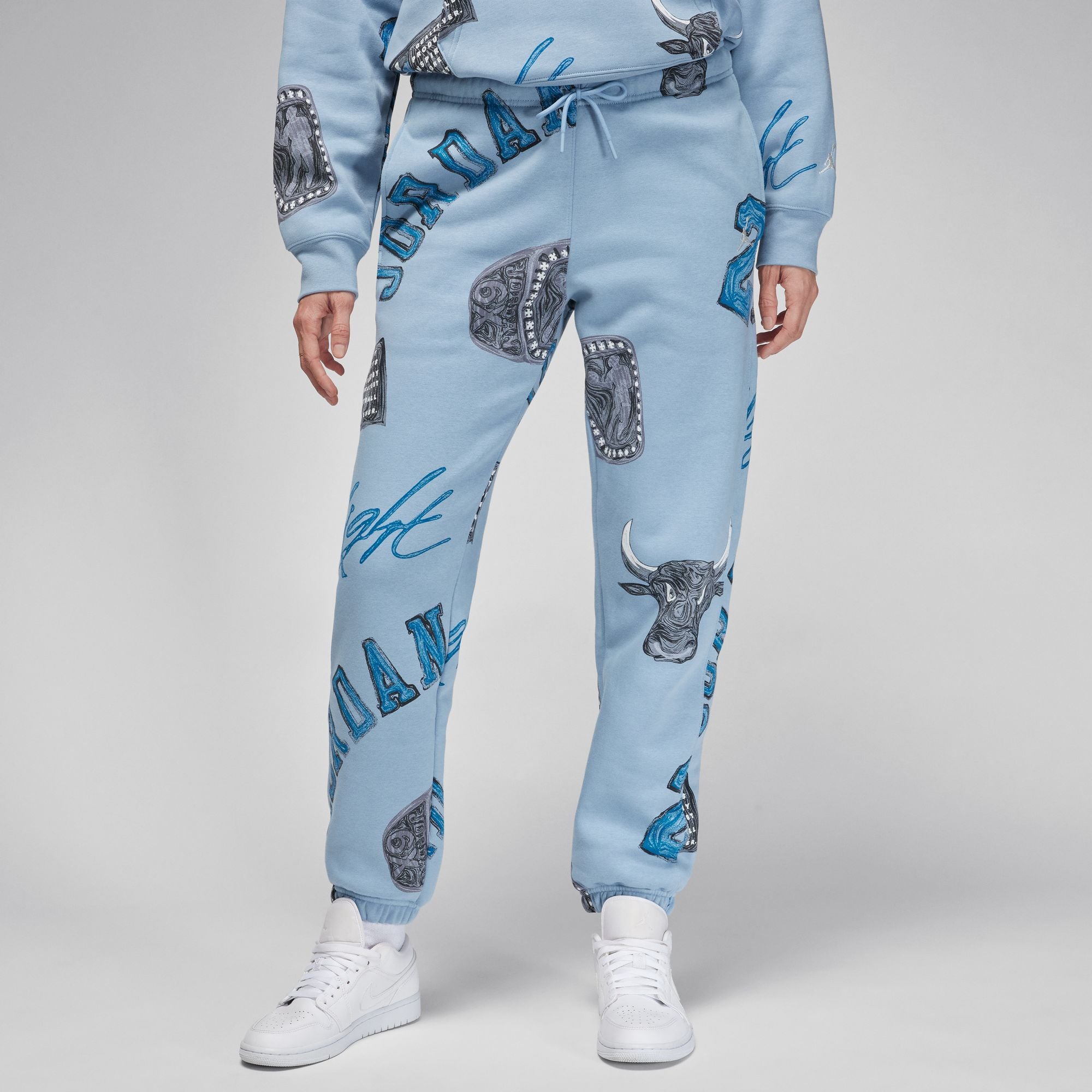 Womens Jordan Brooklyn Fleece Sweatpants 'Blue/Sail'
