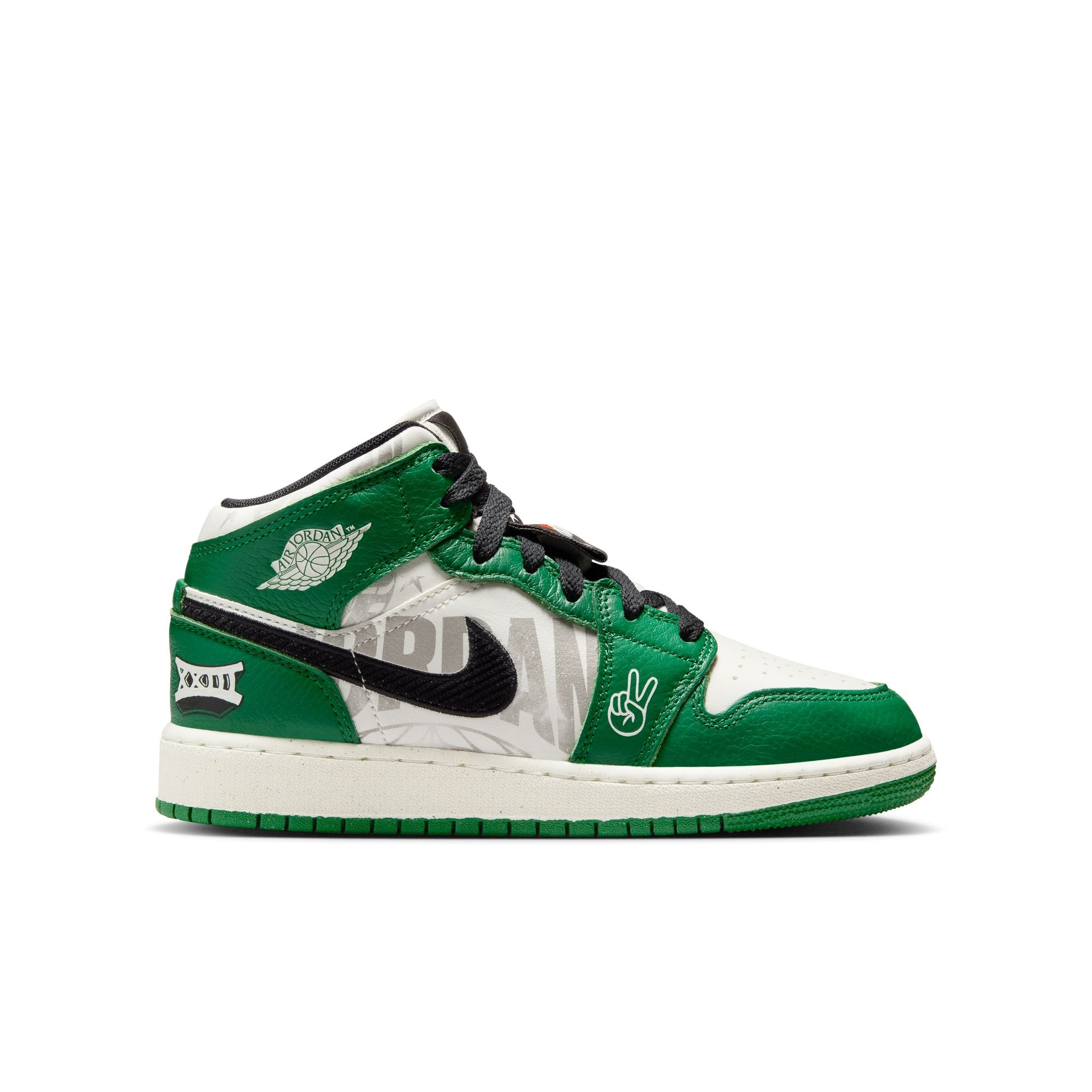 Youth Air Jordan 1 Mid SE (GS) ‘Pine Green/Sail-Black'