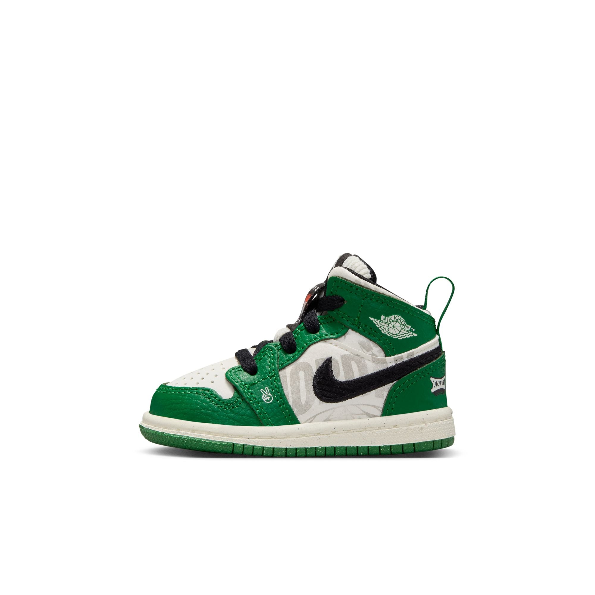 Youth Jordan 1 Mid SE (TD) ‘Pine Green/Sail-Black'