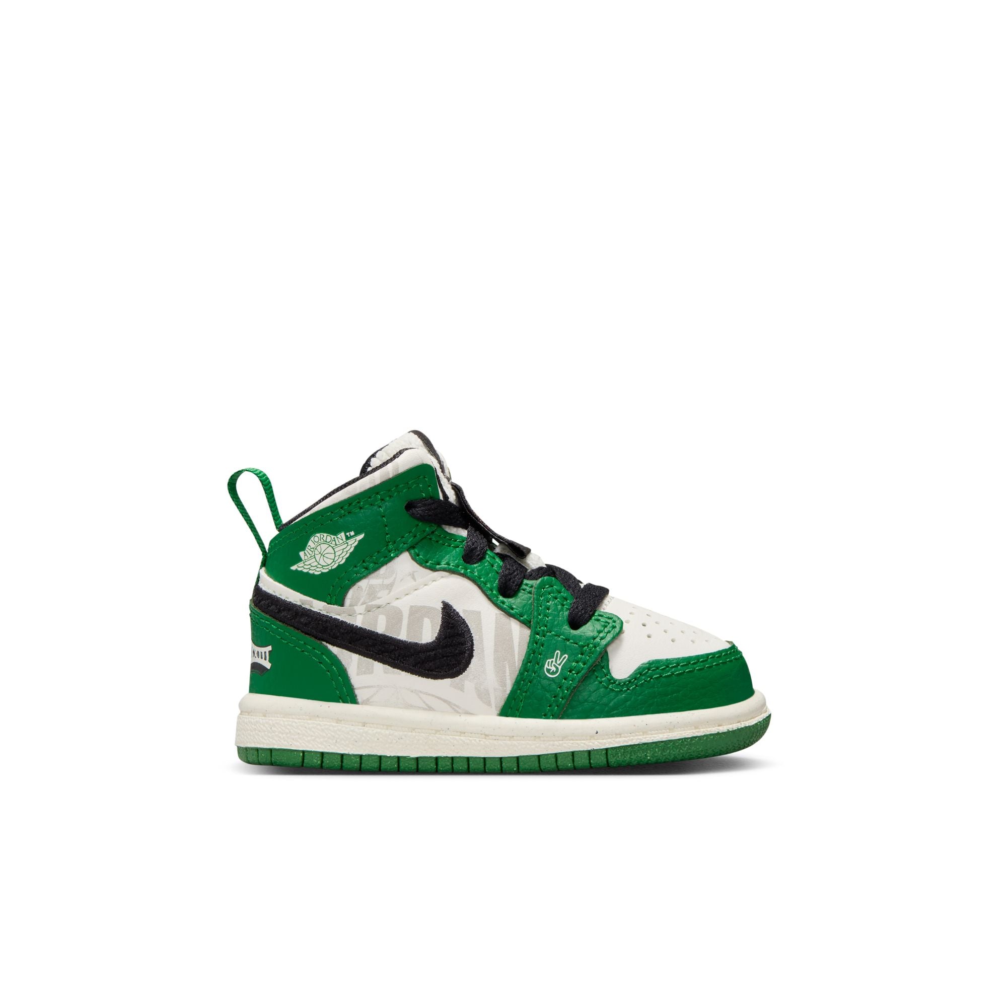 Youth Jordan 1 Mid SE (TD) ‘Pine Green/Sail-Black'