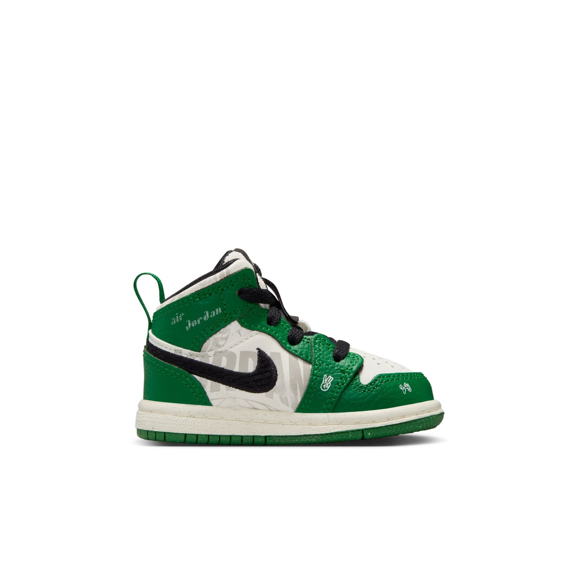 Youth Jordan 1 Mid SE (TD) ‘Pine Green/Sail-Black'