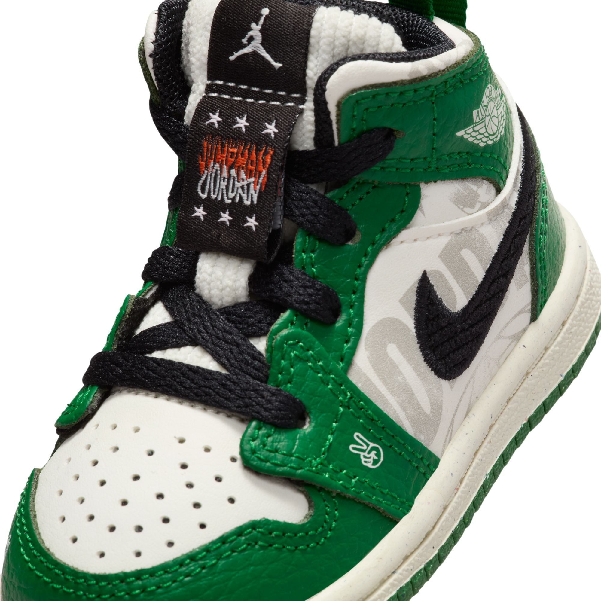Youth Jordan 1 Mid SE (TD) ‘Pine Green/Sail-Black'