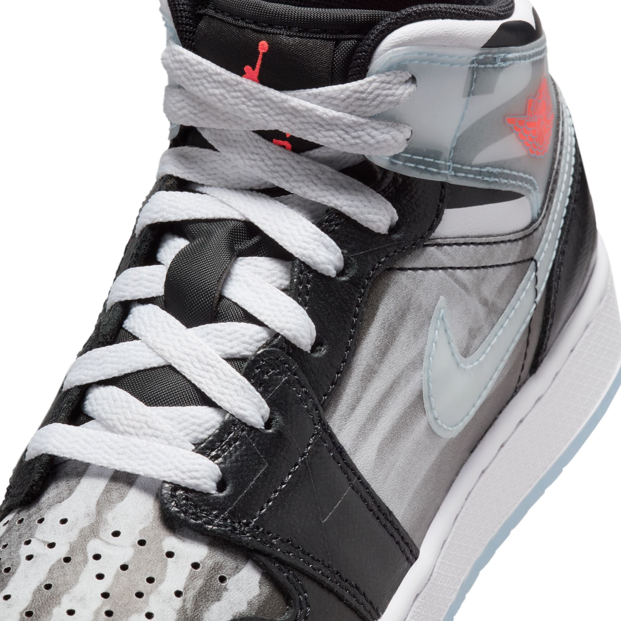 Youth Air Jordan 1 Mid Sneaker School ‘Black/Ice Blue'