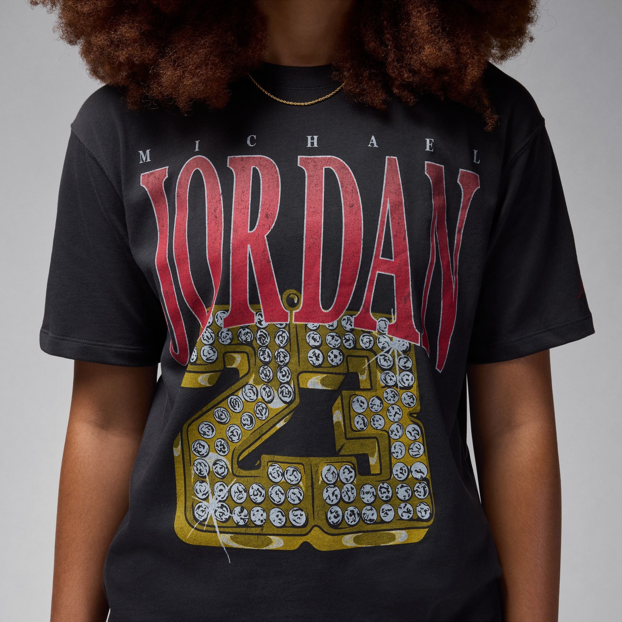 Womens Jordan (Her)itag T-Shirt 'Off Noir/Gym Red'