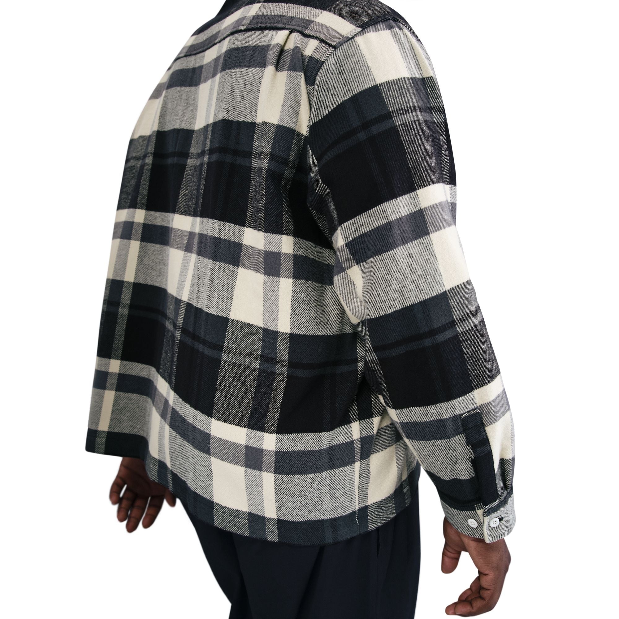 Nike Life Flannel Shirt 'Black/White'