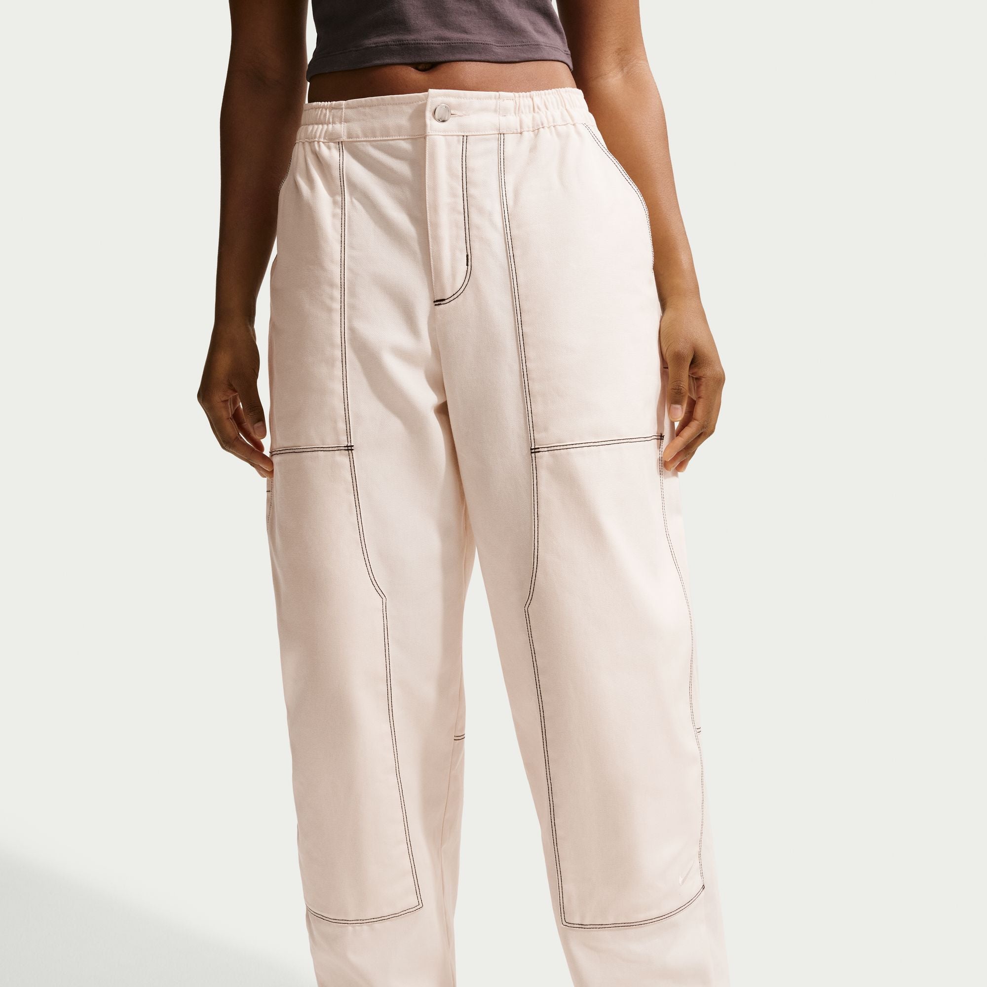 Women Nike Sportswear Loose Low Rise Carpenter Pants 'Chalk'
