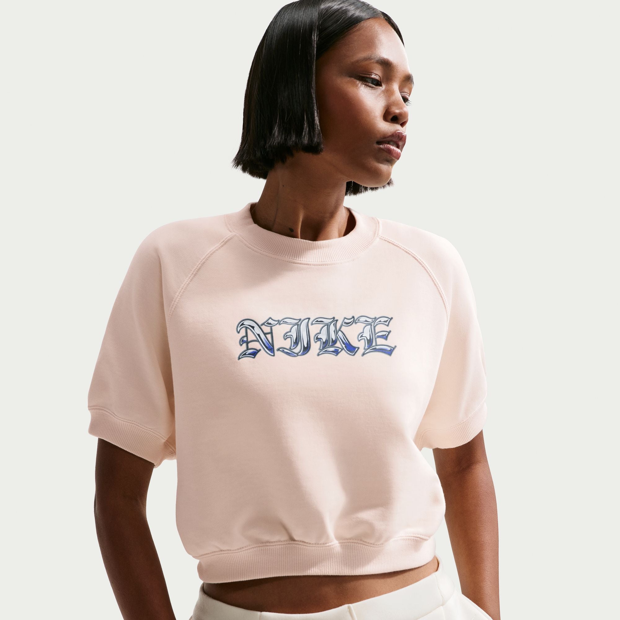 Womens Nike Sportswear French Terry Crew-Neck Sweatshirt 'Chalk'