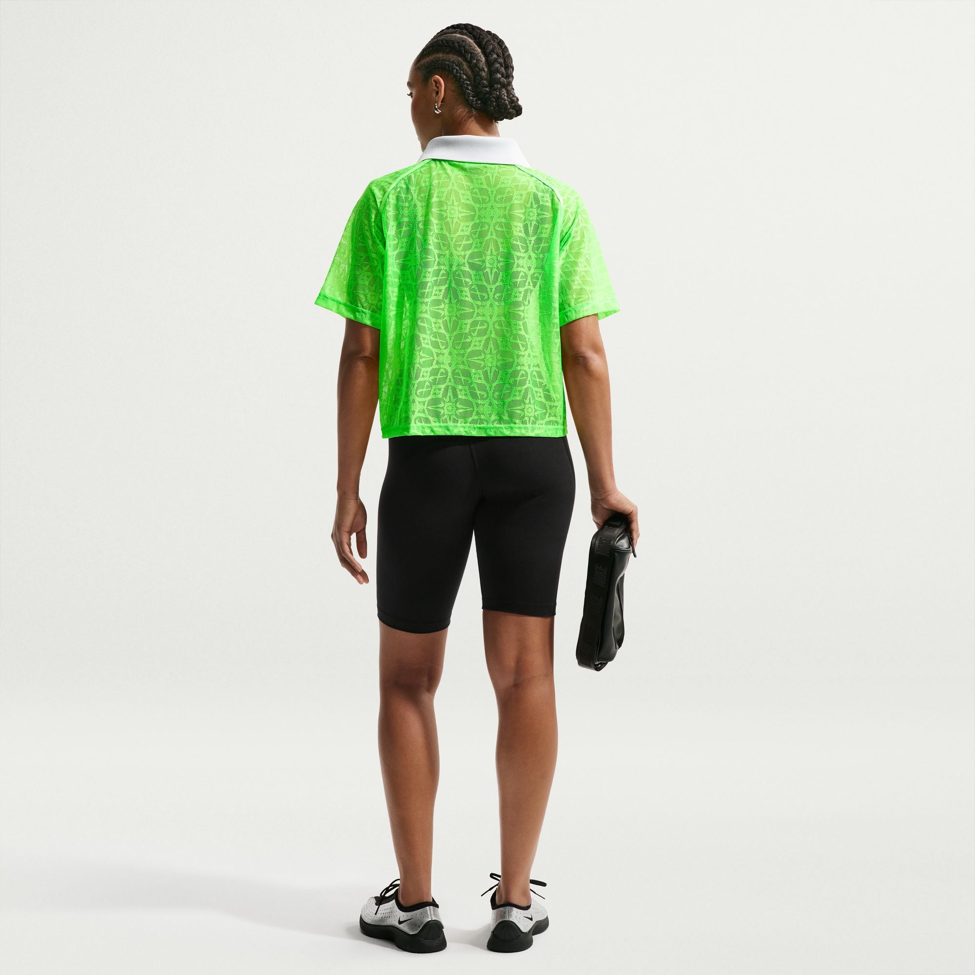 Nike Sportswear Women's Loose Lace Polo Jersey Top 'Green Strike'