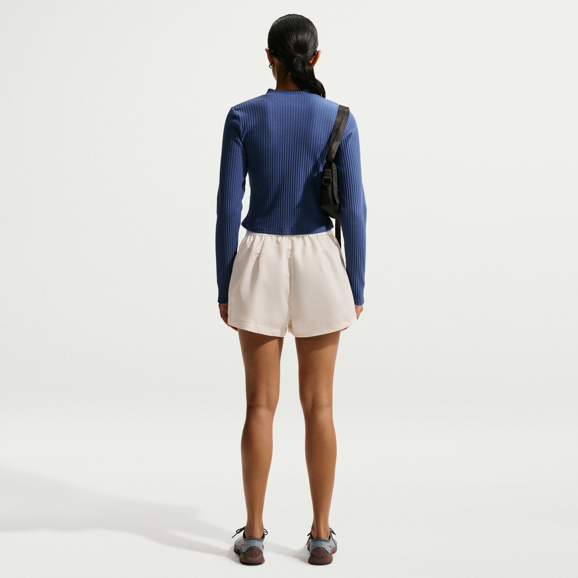 Womens Nike High-Waisted Satin Hot Shorts 'Chalk'
