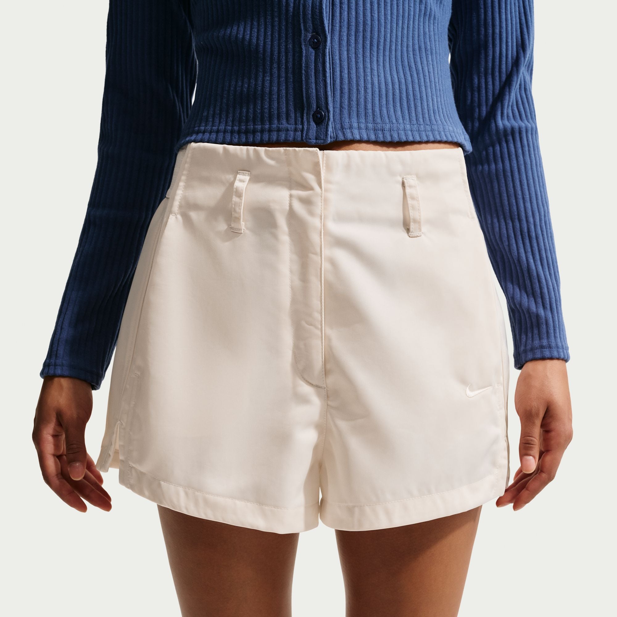 Womens Nike High-Waisted Satin Hot Shorts 'Chalk'