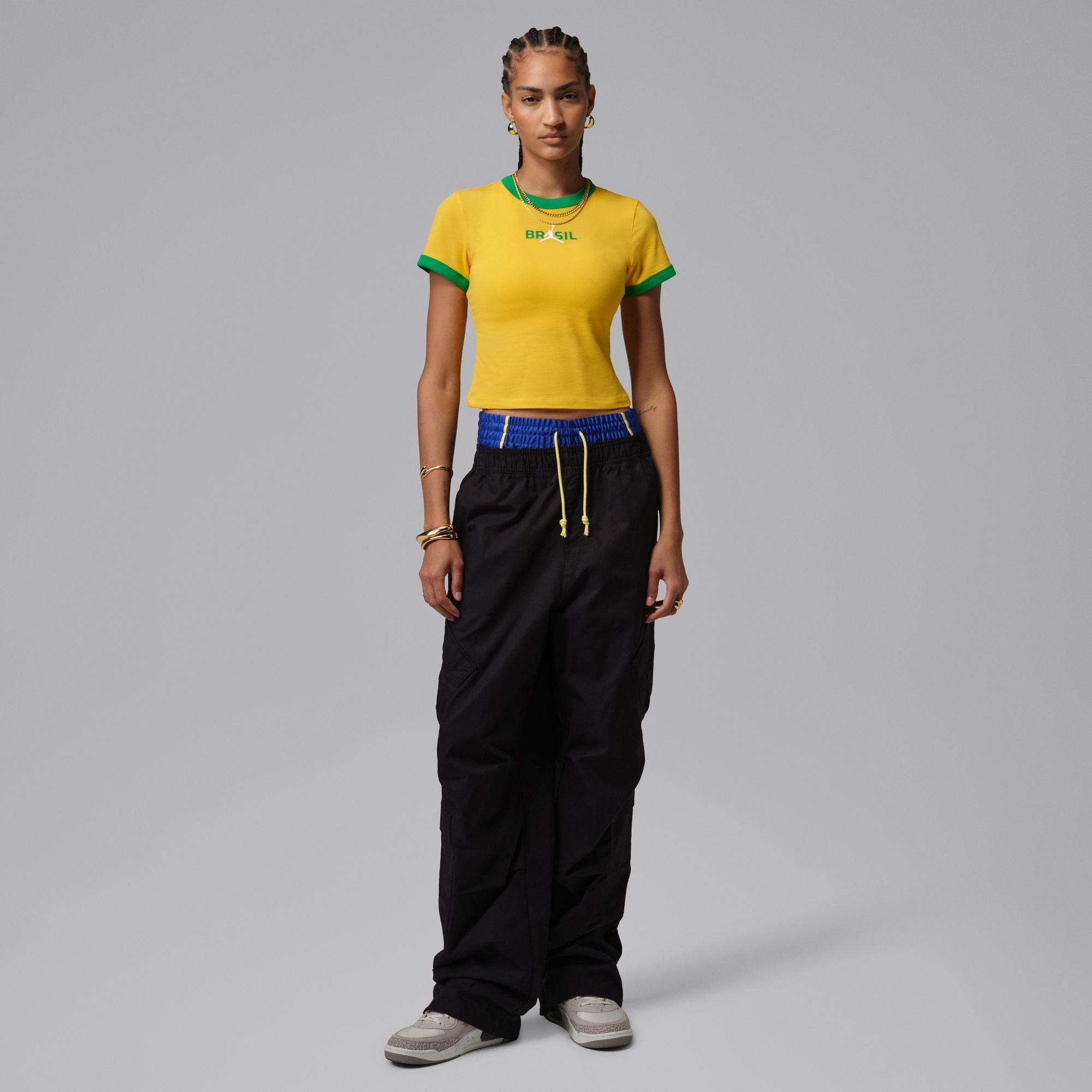 Womens Jordan Brazil Crewneck Shirt 'Varsity Maize'