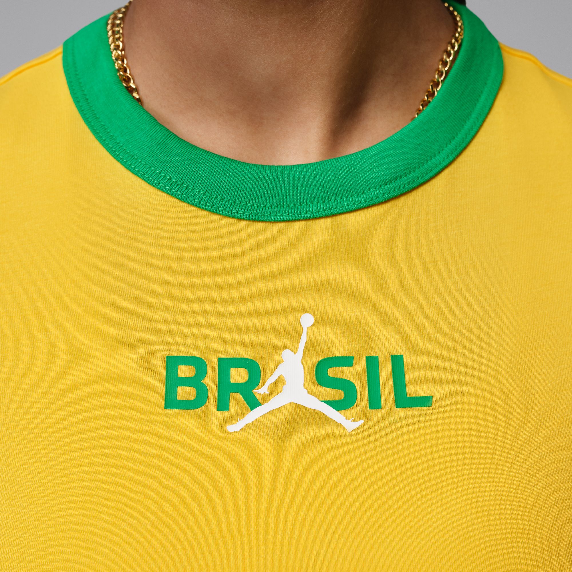Womens Jordan Brazil Crewneck Shirt 'Varsity Maize'