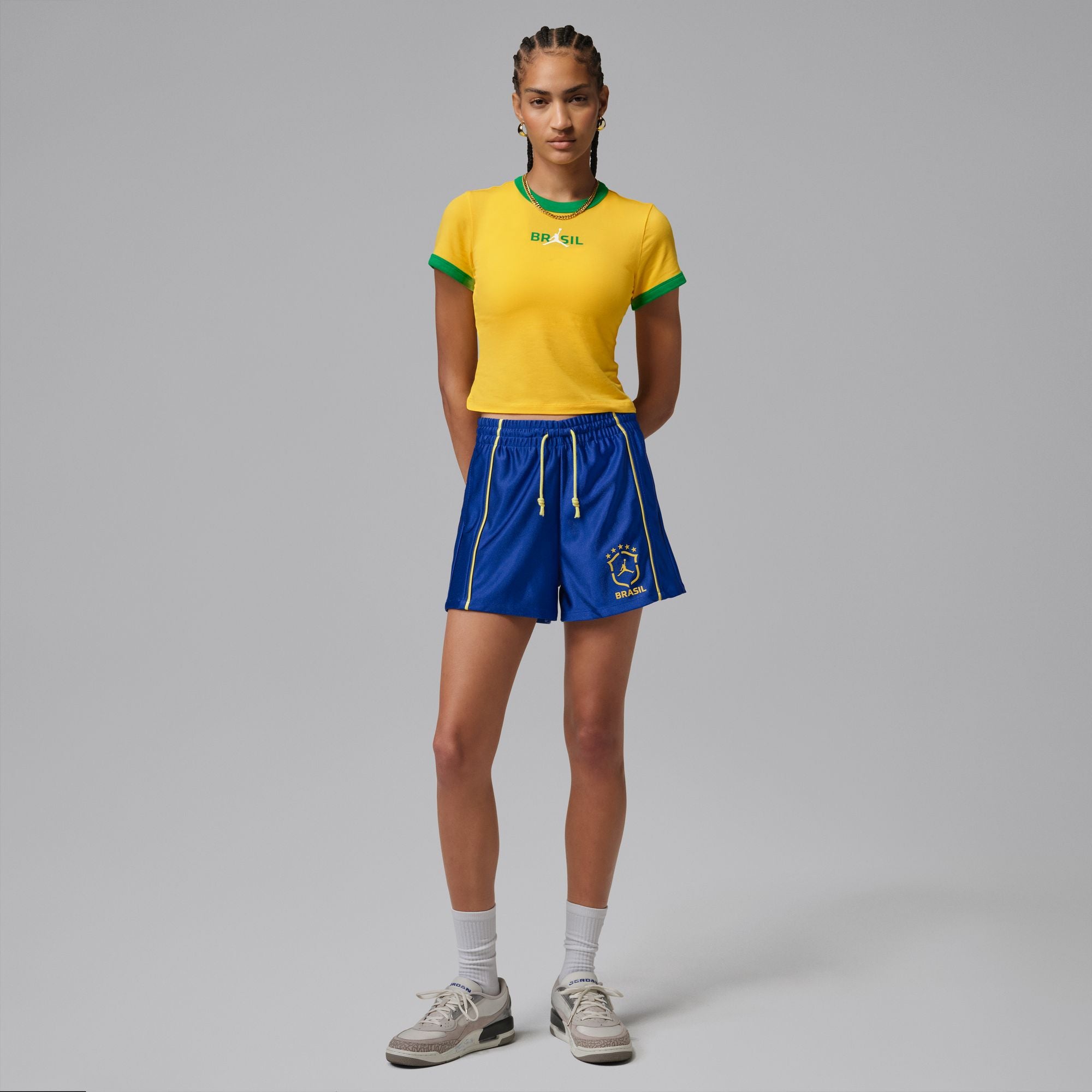 Womens Jordan Brooklyn Knit Brazil Shorts 'Old Royal'