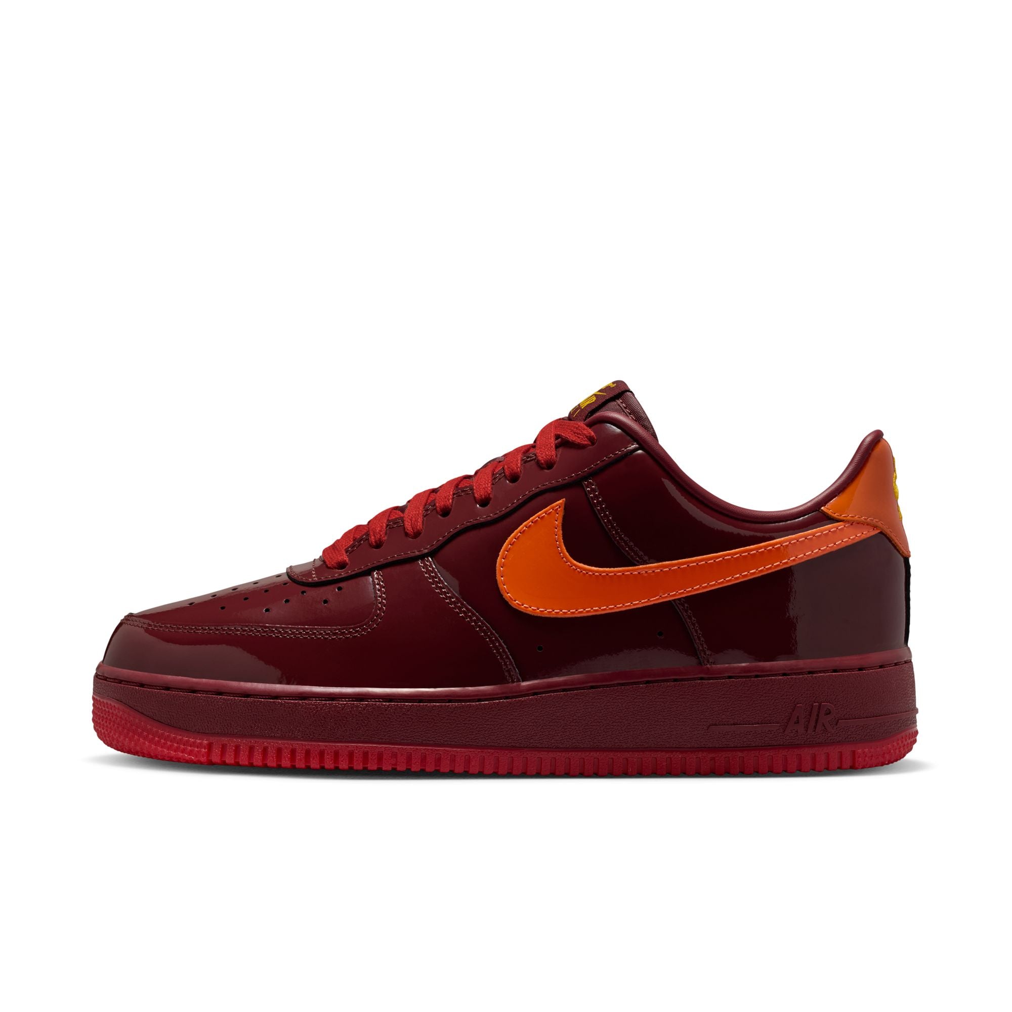 Nike Air Force 1 Low Patent Leather 'Dark Team Red/Safety Orange'