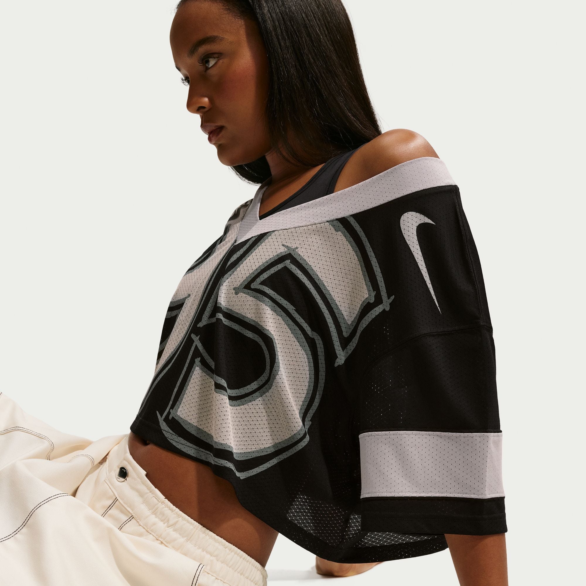 Nike Sportswear Women's Oversized Cropped Jersey 'Black'