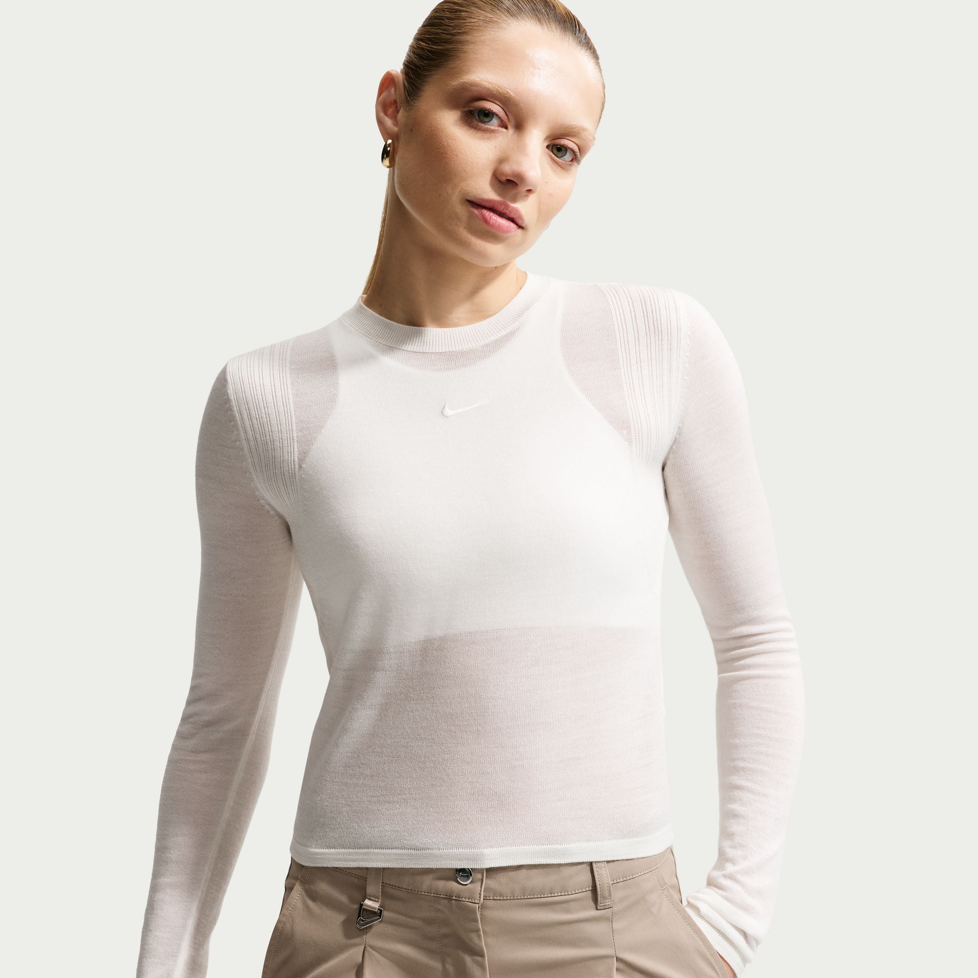 Women Nike Sportswear Long Sleeve Shirt Arrvrnt 'Summit White'