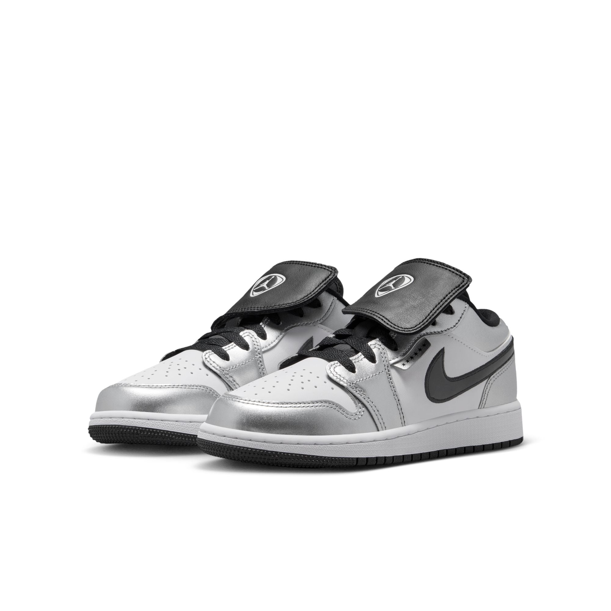 Youth Air Jordan 1 Low SE 'Metallic Silver Tiempo'