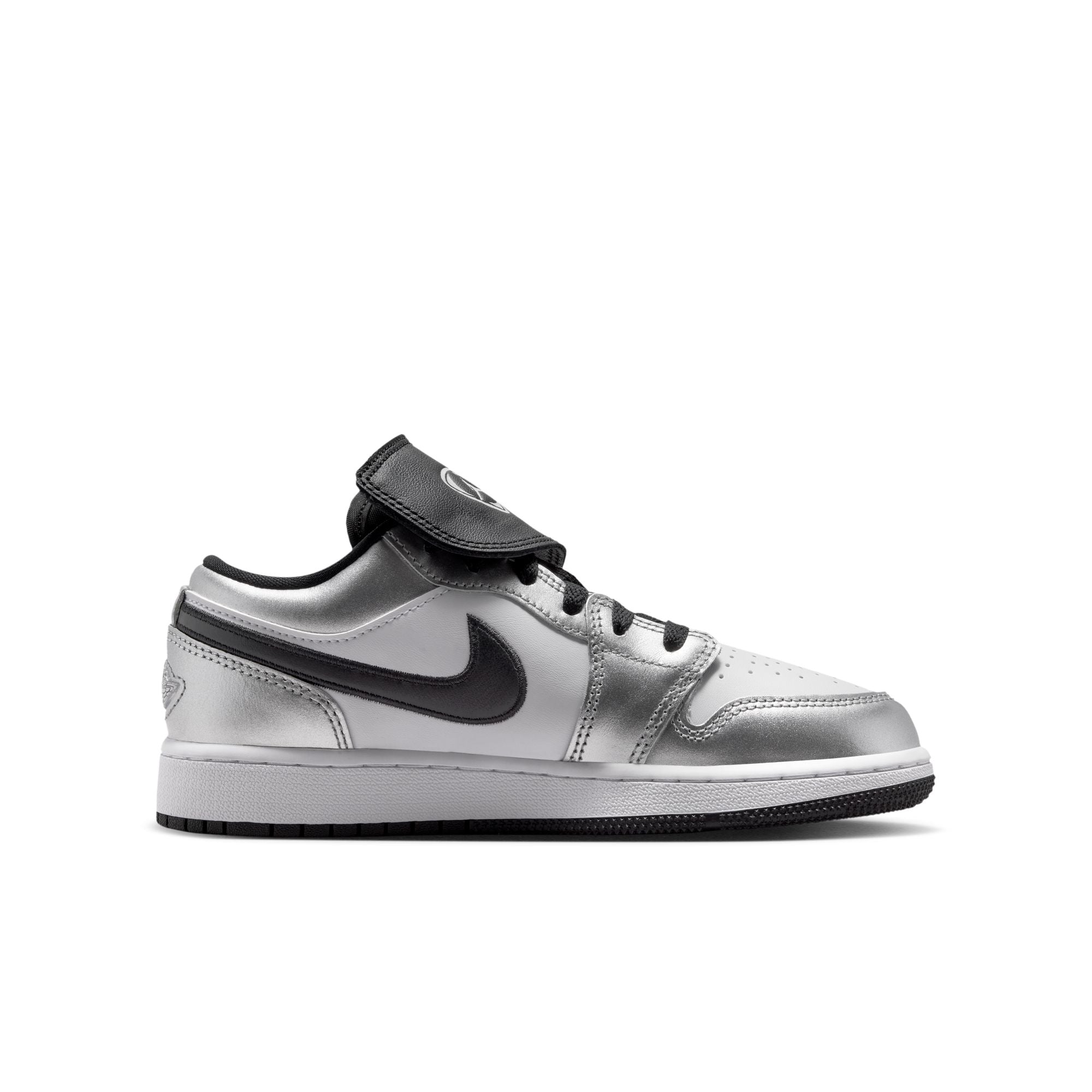 Youth Air Jordan 1 Low SE 'Metallic Silver Tiempo'