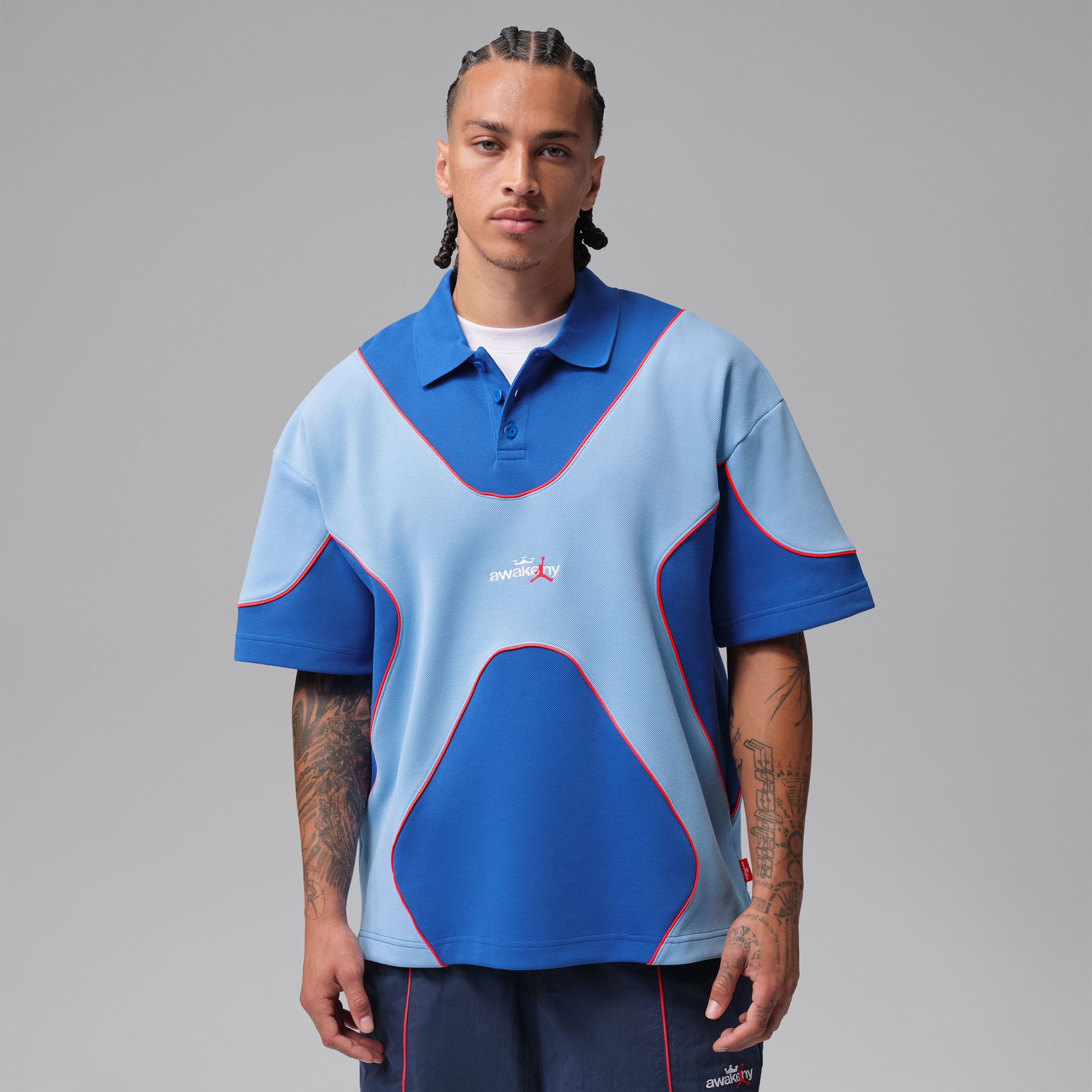 Jordan x Awake NY Polo Shirt 'Light Blue'