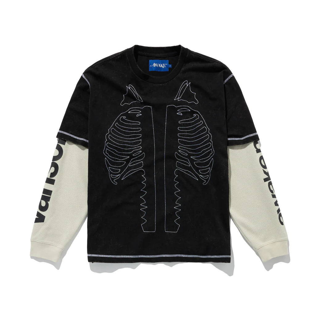 Awake NY Vanson Bones Waffle T-Shirt 'Black'