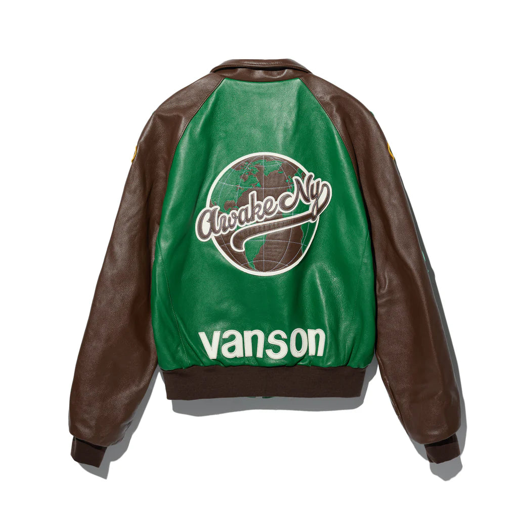 Awake NY Vanson Stadium Team Jacket  'Brown'