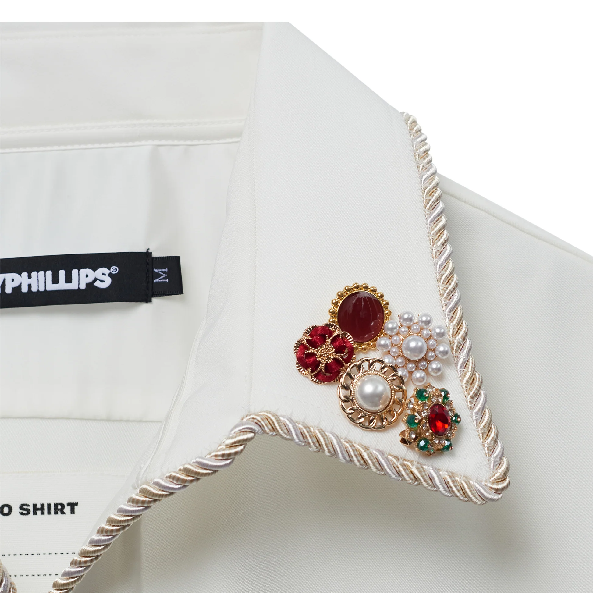 Kody Phillips Embellished L/S Lasso Shirt 'White'