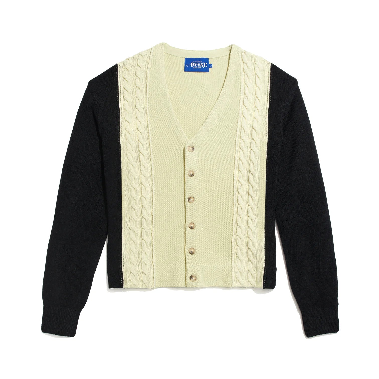 Awake Contrast Panel Wool Cardigan