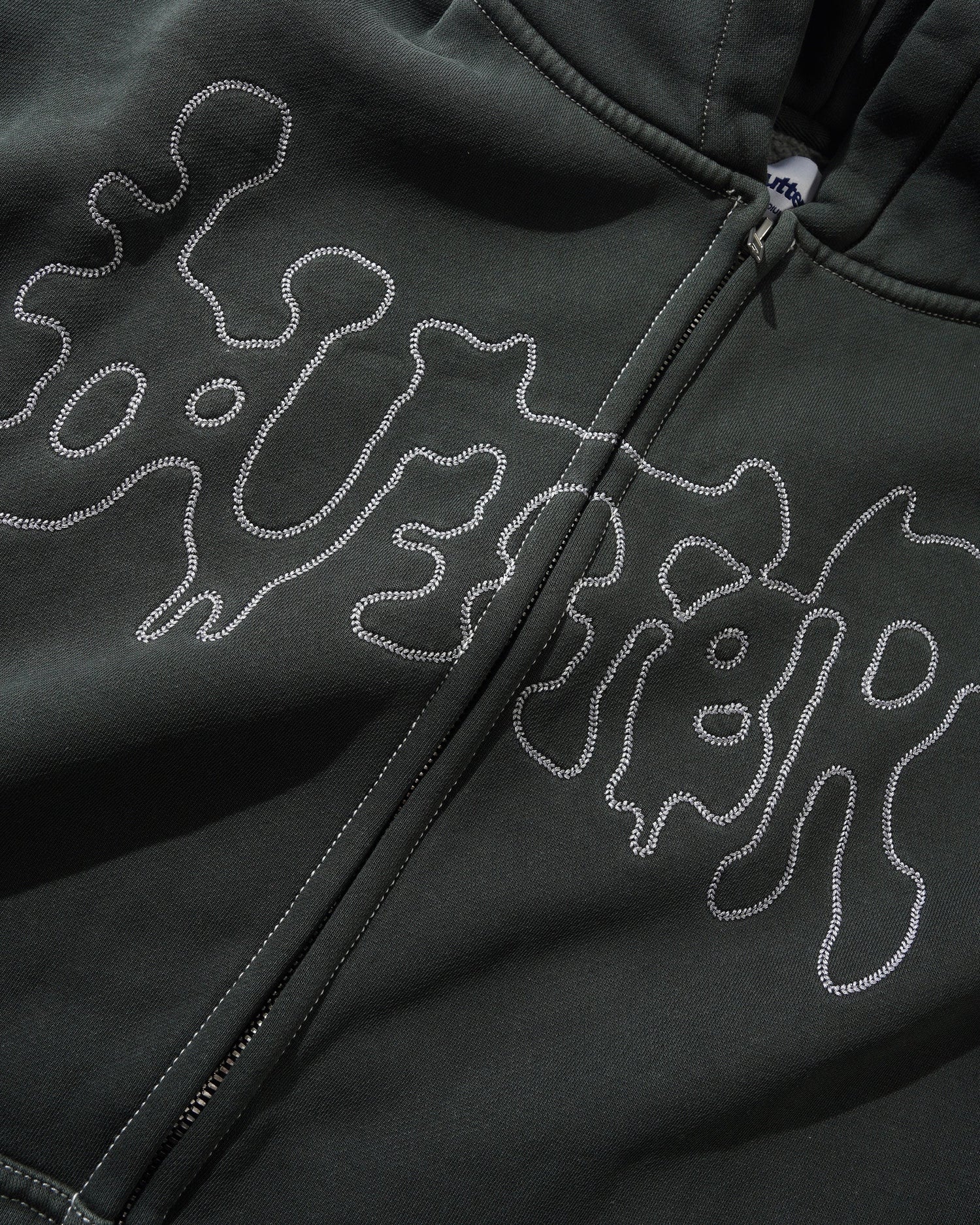 Butter Goods Blotch Zip-Thru Hood 'Washed Black'