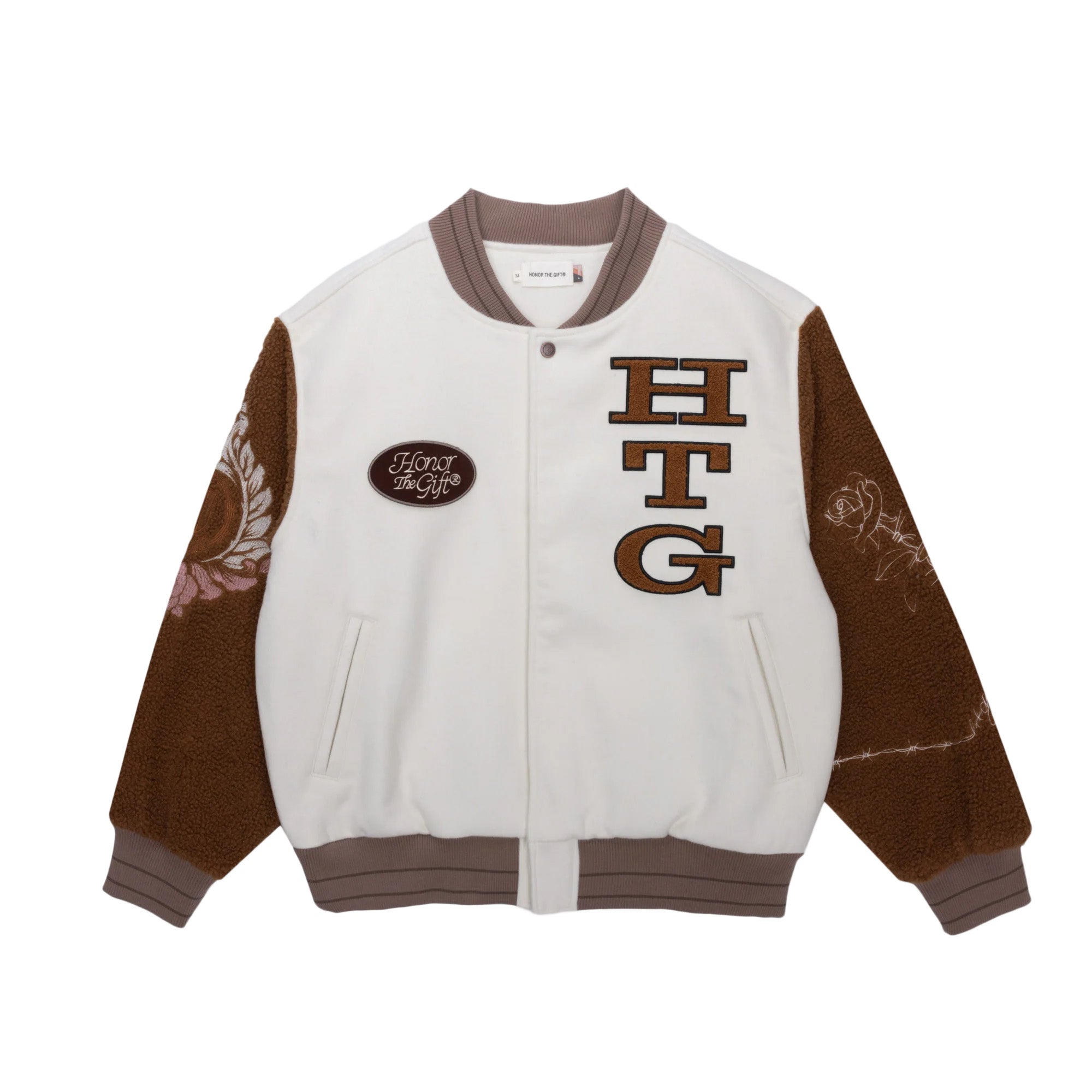 Honor The Gift Letterman Jacket 'Bone'