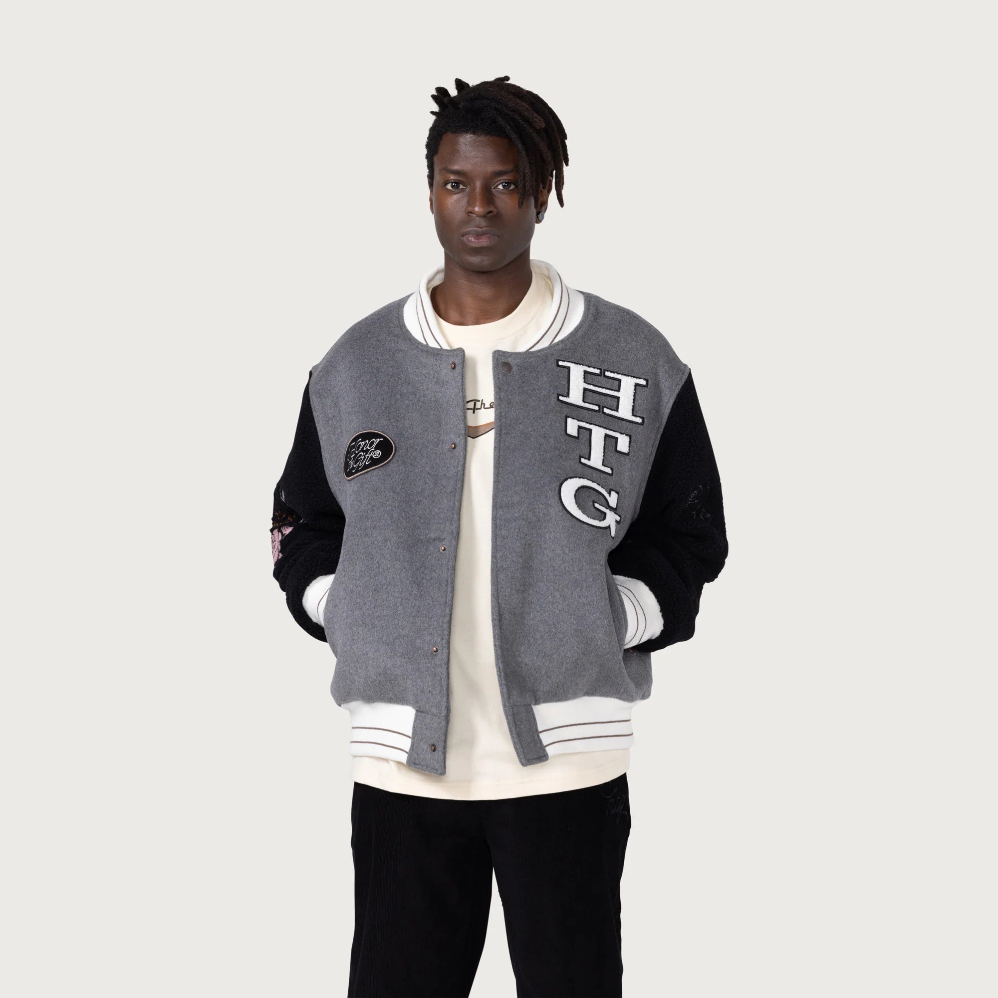 Honor The Gift Letterman Jacket 'Grey'
